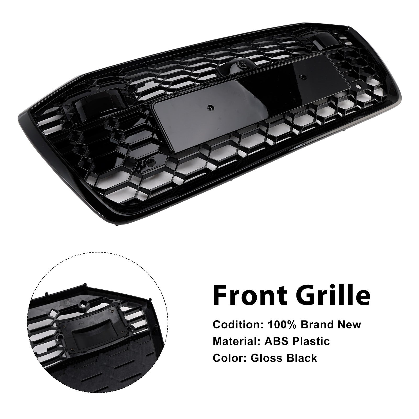 2019-2023 Audi A6 S6 W/ACC RS6 Style Honeycomb Mesh Front Grille Grill