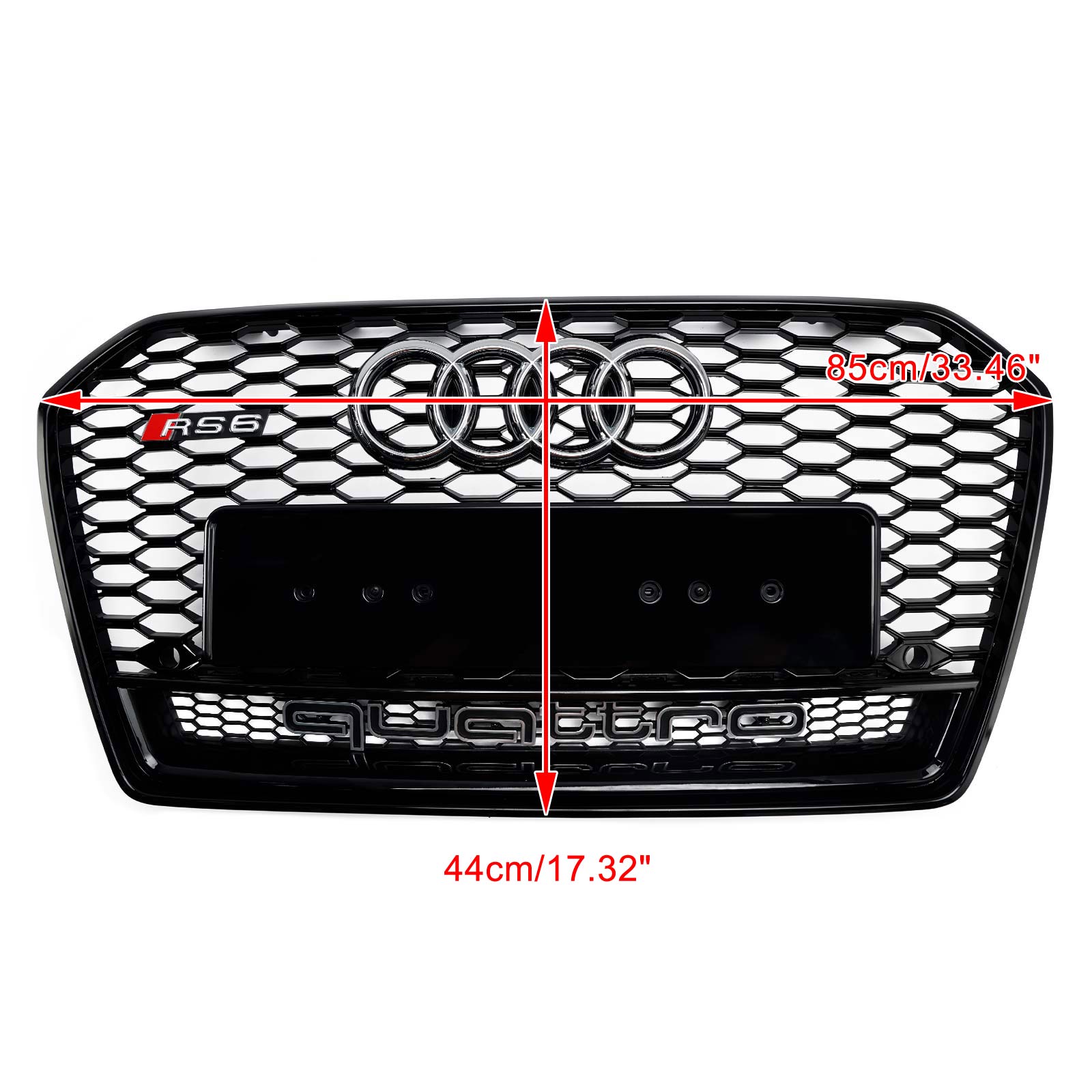 2016-2018 Audi S6 (C7) C7PA Facelift RS6 Style Honeycomb Mesh Front Grill Grille Black