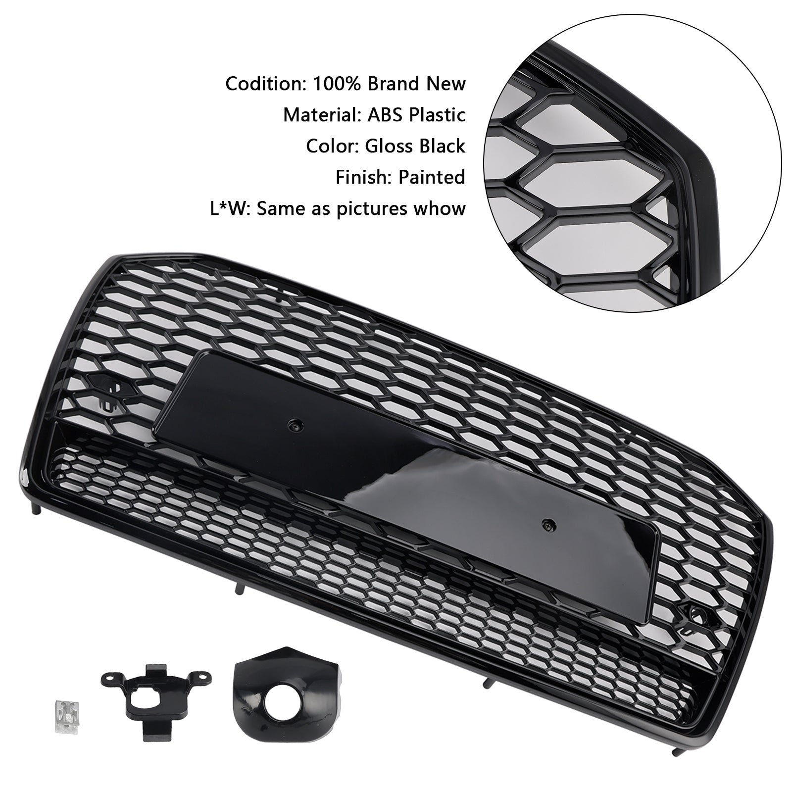 2016-2018 Audi S6 (C7) C7PA Facelift RS6 Style Honeycomb Mesh Front Grille Grill