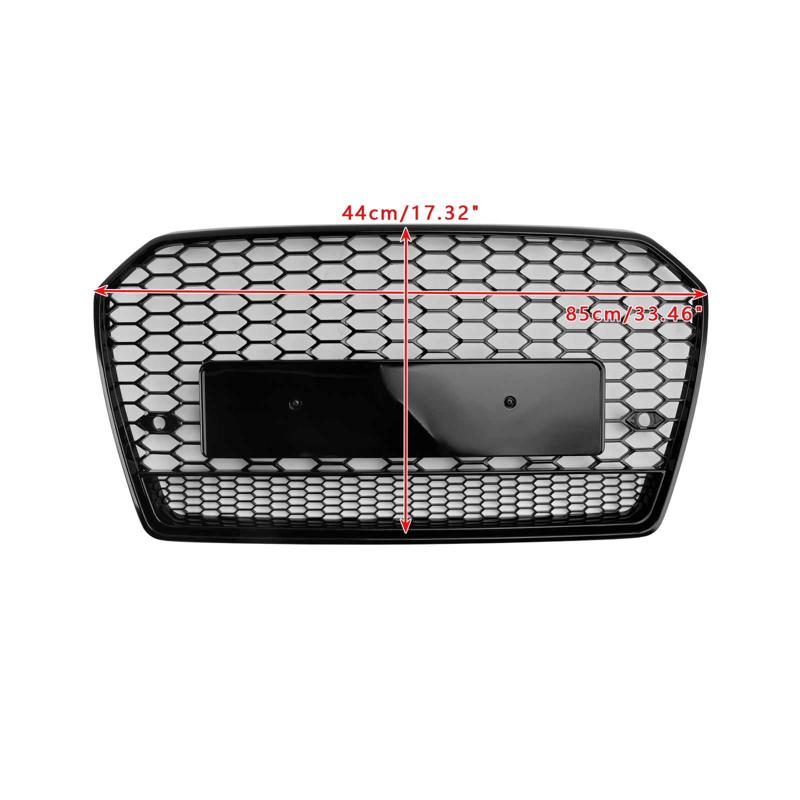 RS6 Style Honeycomb Mesh Front Grille Grill Fit Audi A6 S6 C7 2016-2018 Black