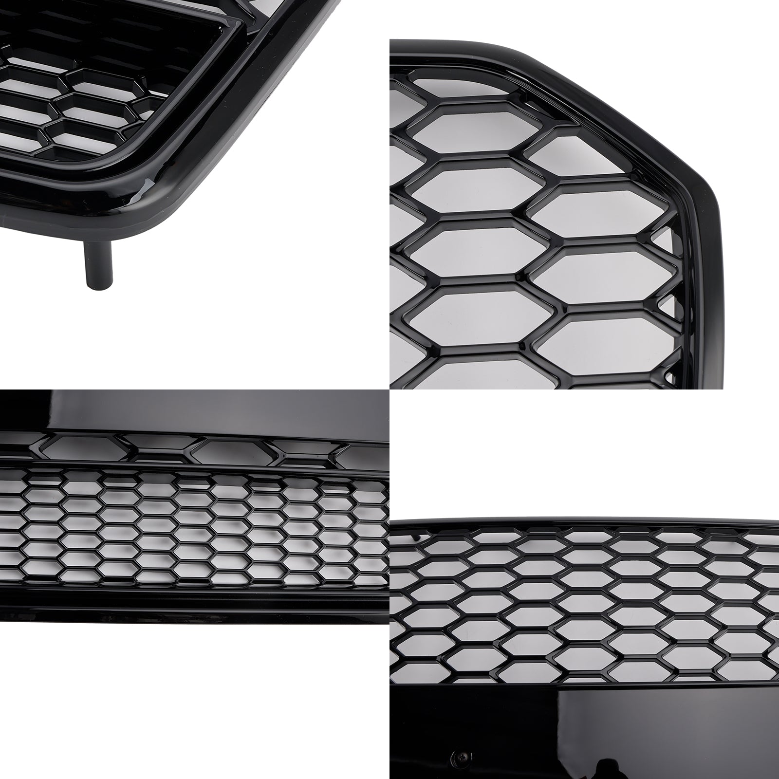 RS6 Style Honeycomb Mesh Front Grille Grill Fit Audi A6 S6 C7 2016-2018 Black