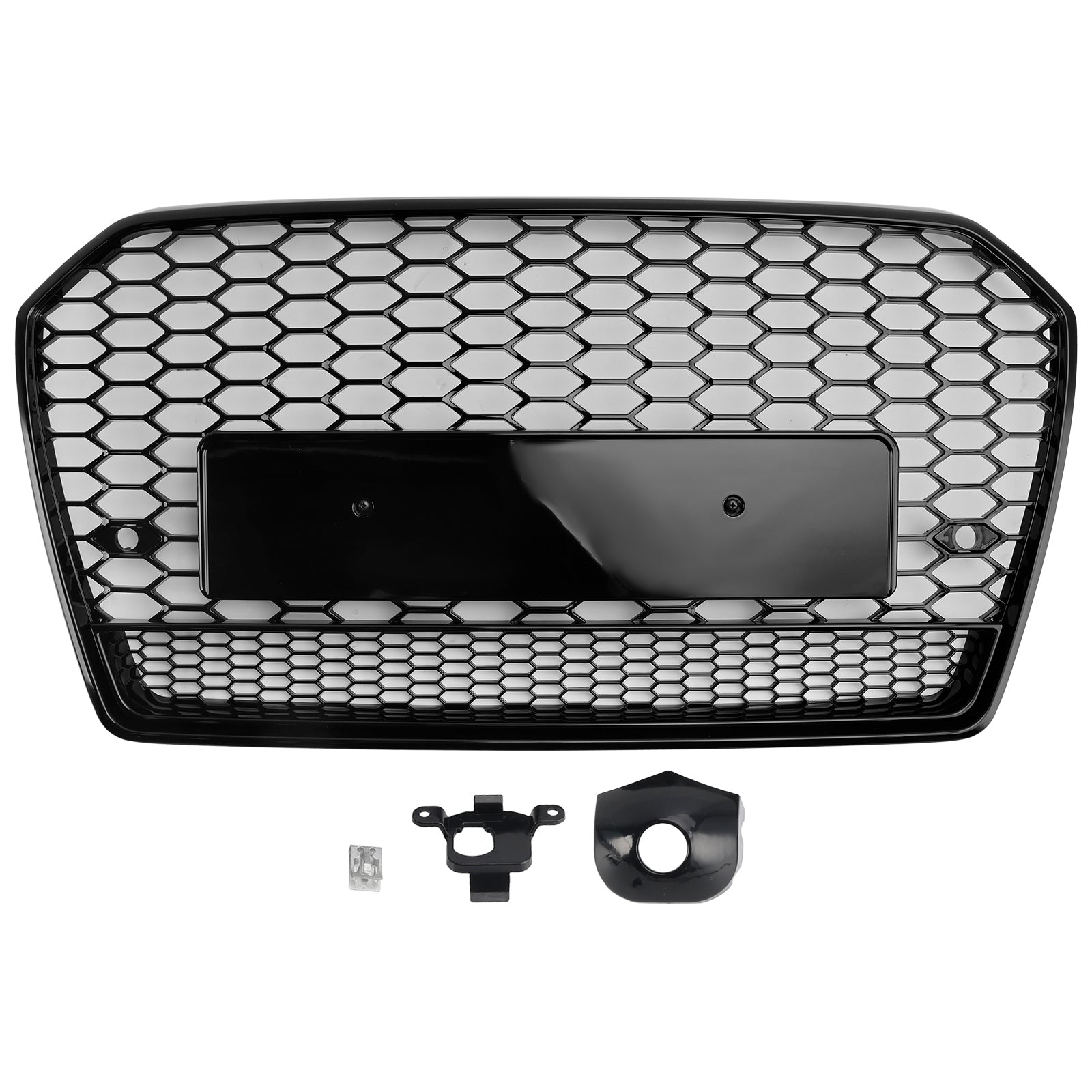 RS6 Style Honeycomb Mesh Front Grille Grill Fit Audi A6 S6 C7 2016-2018 Black