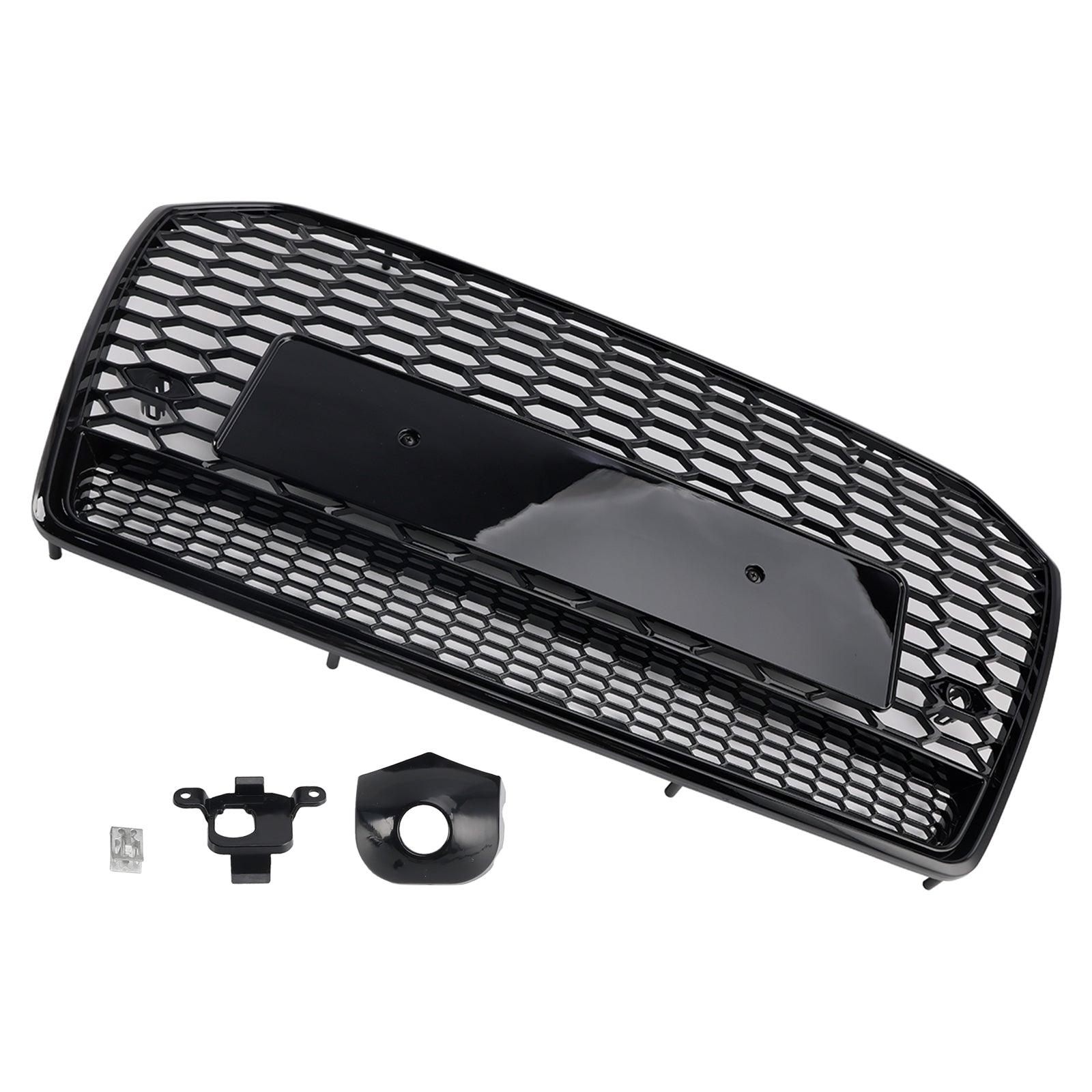 RS6 Style Honeycomb Mesh Front Grille Grill Fit Audi A6 S6 C7 2016-2018 Black