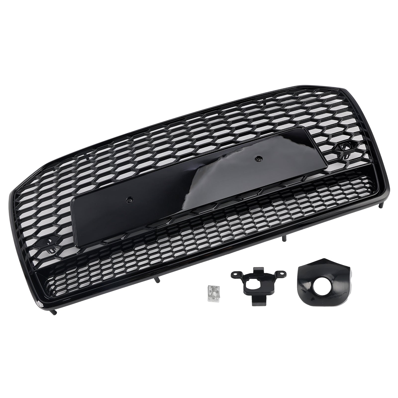 RS6 Style Honeycomb Mesh Front Grille Grill Fit Audi A6 S6 C7 2016-2018 Black