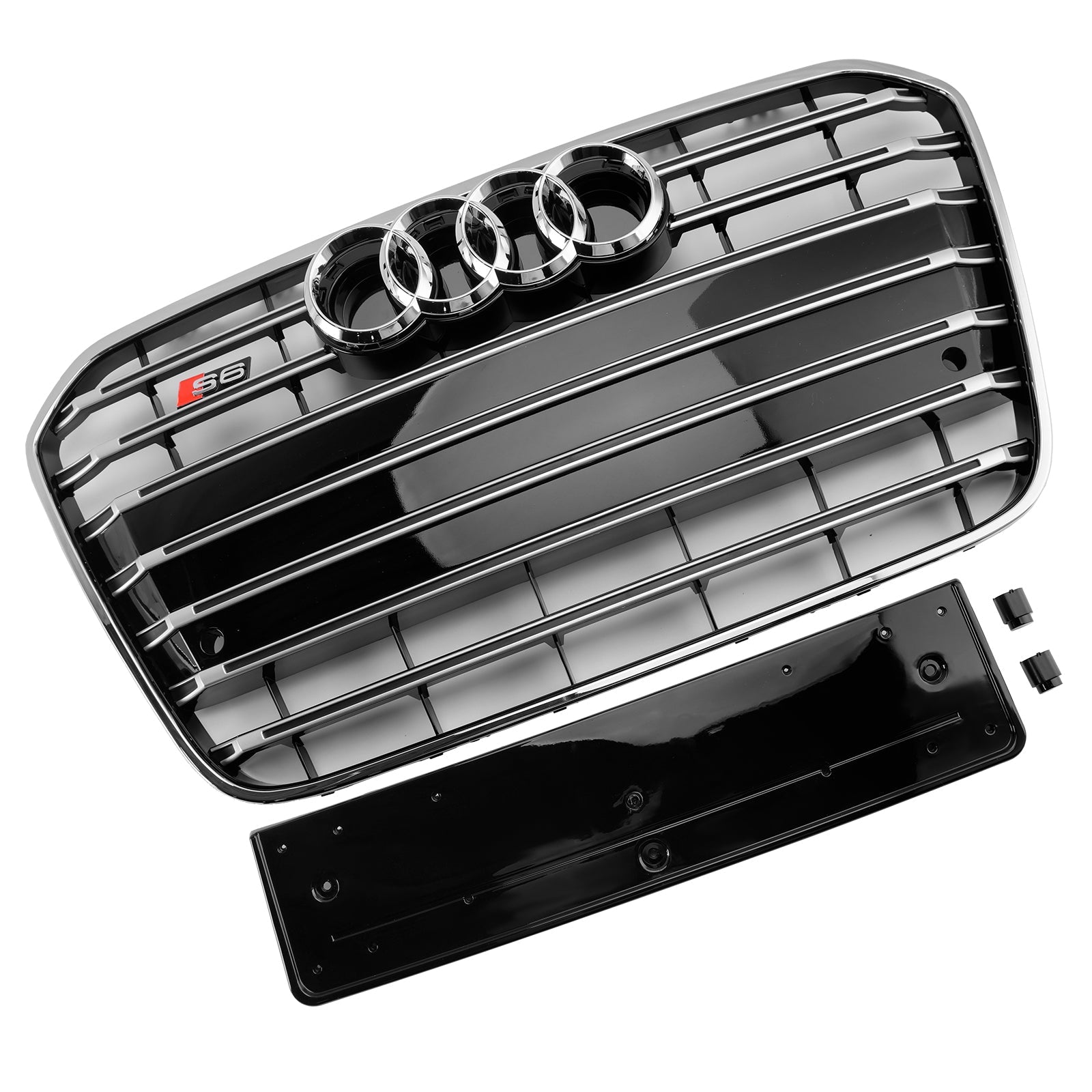 2012-2015 Audi A6 C7 S6 Style Front Bumper Grill Grille Chrome