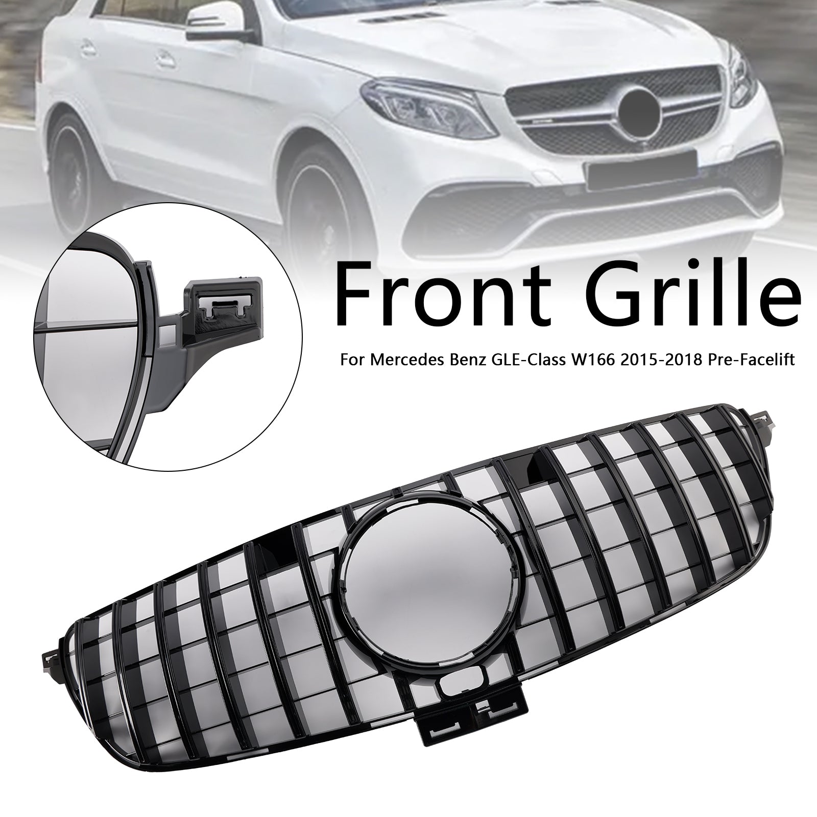 2015-2018 Mercedes Benz GLE-Class W166 GT Style Front Bumper Grille Grill