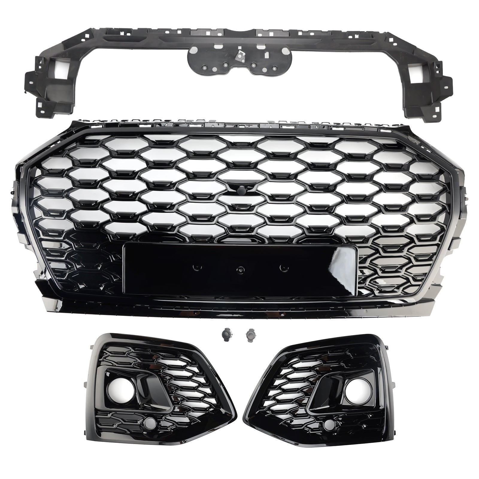 2021-2025 Audi Q5 Front Bumper Grille Honeycomb Grill & Fog Light Cover