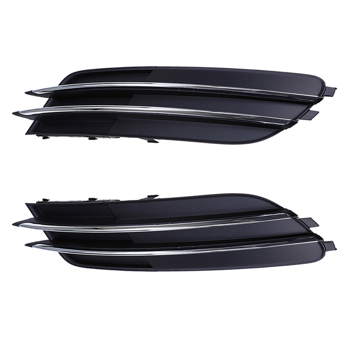 1 Pair Front Bumper Fog Light Grill Cover Bezel For Audi A6 C7 2011-2014