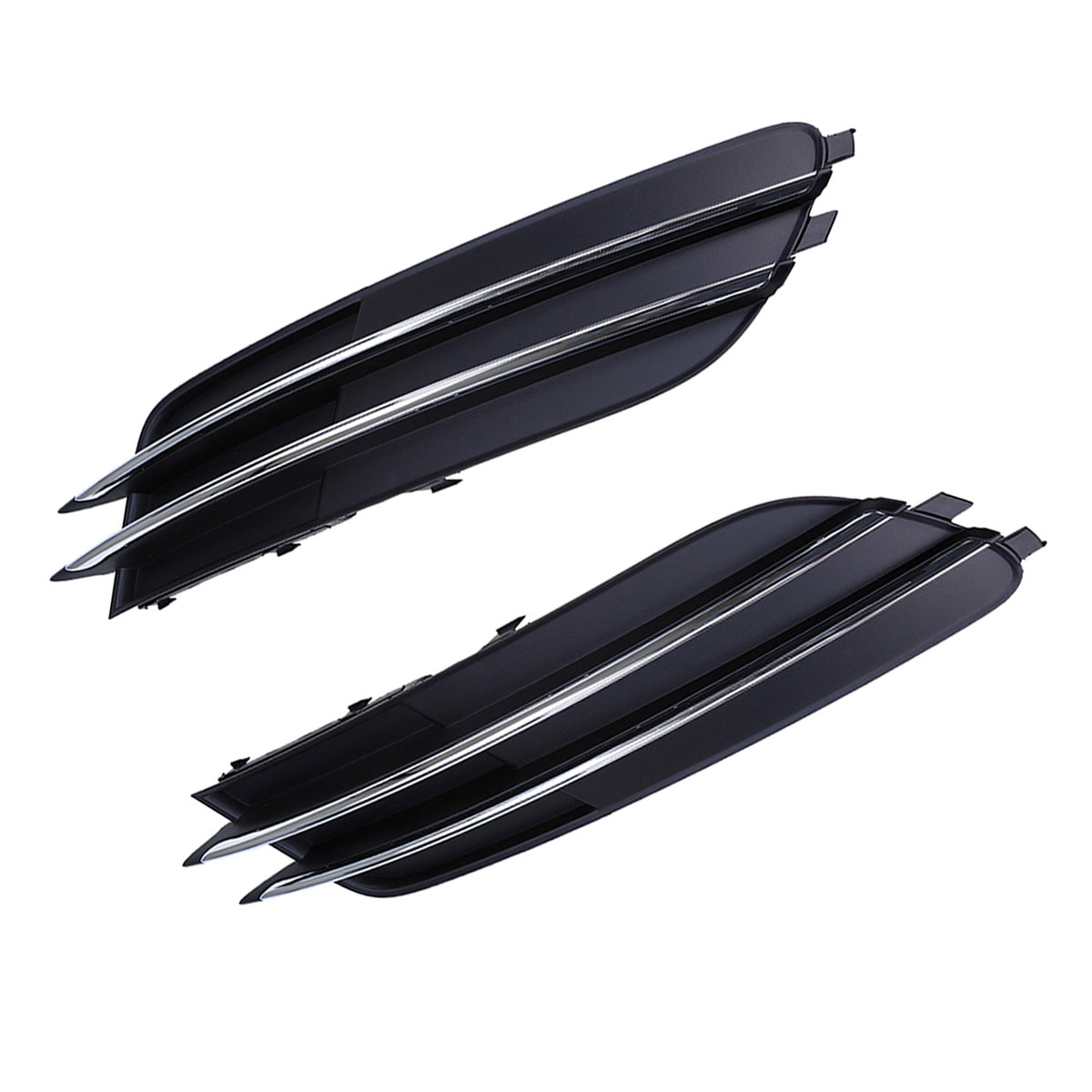 1 Pair Front Bumper Fog Light Grill Cover Bezel For Audi A6 C7 2011-2014