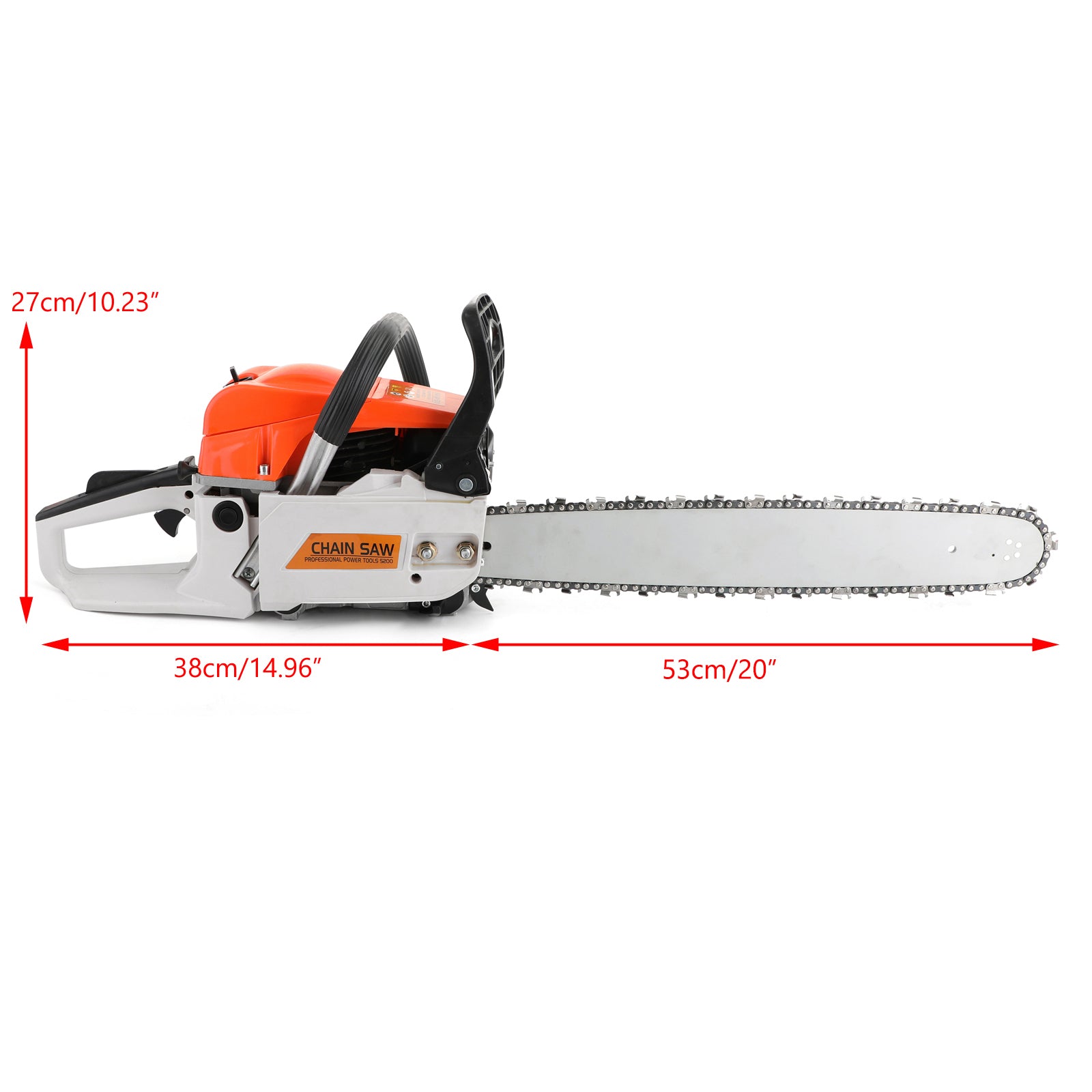 20'' 52CC Best Gasoline Chainsaws Cutting Wood Aluminum Chain Saws for Sale