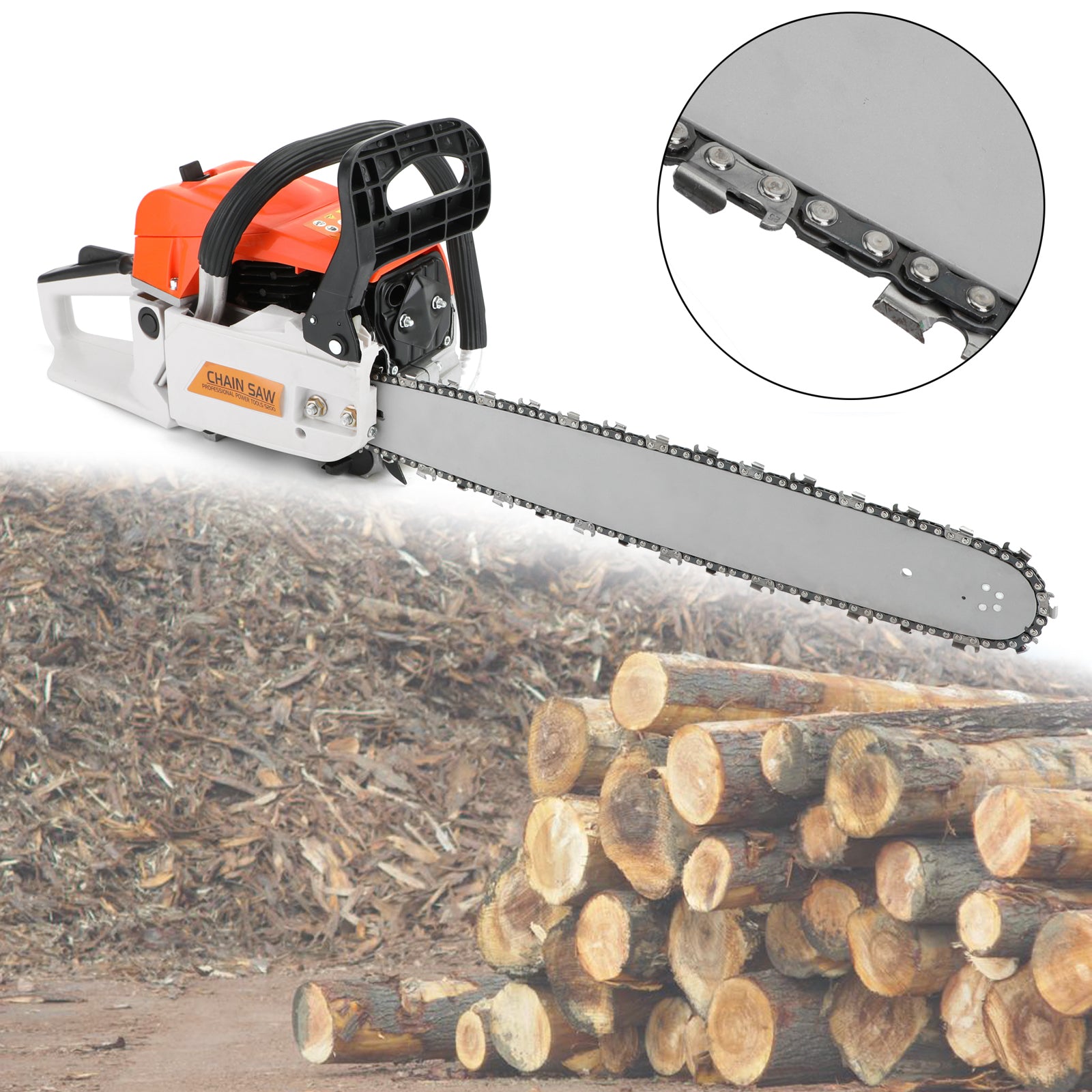 20'' 52CC Best Gasoline Chainsaws Cutting Wood Aluminum Chain Saws for Sale