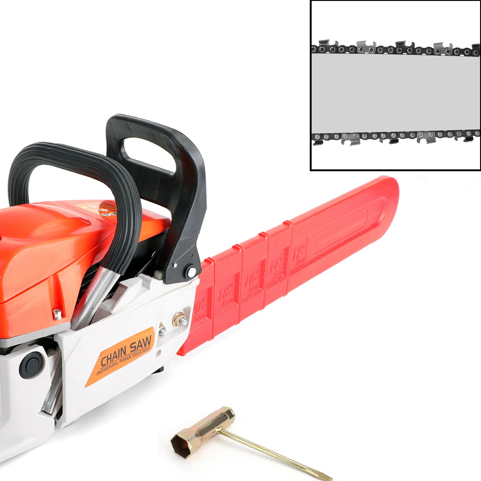 22'' 52CC Chain Saw Cutting Wood Aluminum Chain Saws Best Gasoline Chainsaws Red for Sale