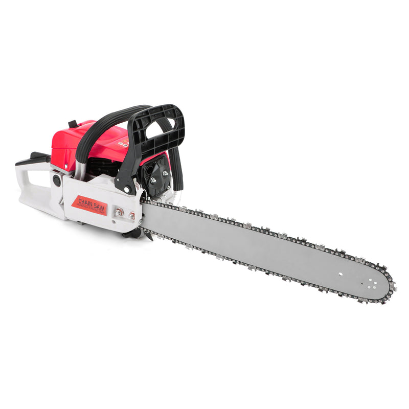 20 inches - 52CC Gas Powered 2 Cycle Manual Gasoline Chainsaw - Sawing Cutting Pruning and Trimming Wood