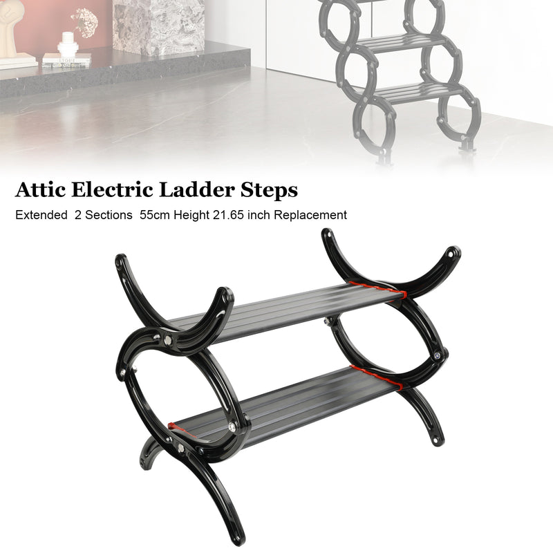 Los pasos de la escalera eléctrica del ático extendieron la altura de 2 secciones los 55cm 21,65 pulgadas reemplazan