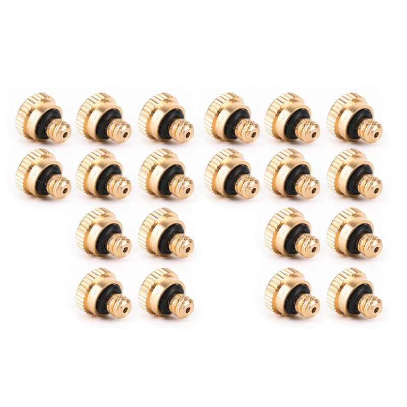 50X Brass Misting Nozzles Water Mister Sprinkle For Cooling System 0.024" 10/24