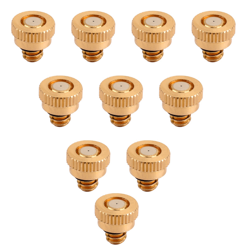 50X Brass Misting Nozzles Water Mister Sprinkle For Cooling System 0.024" 10/24