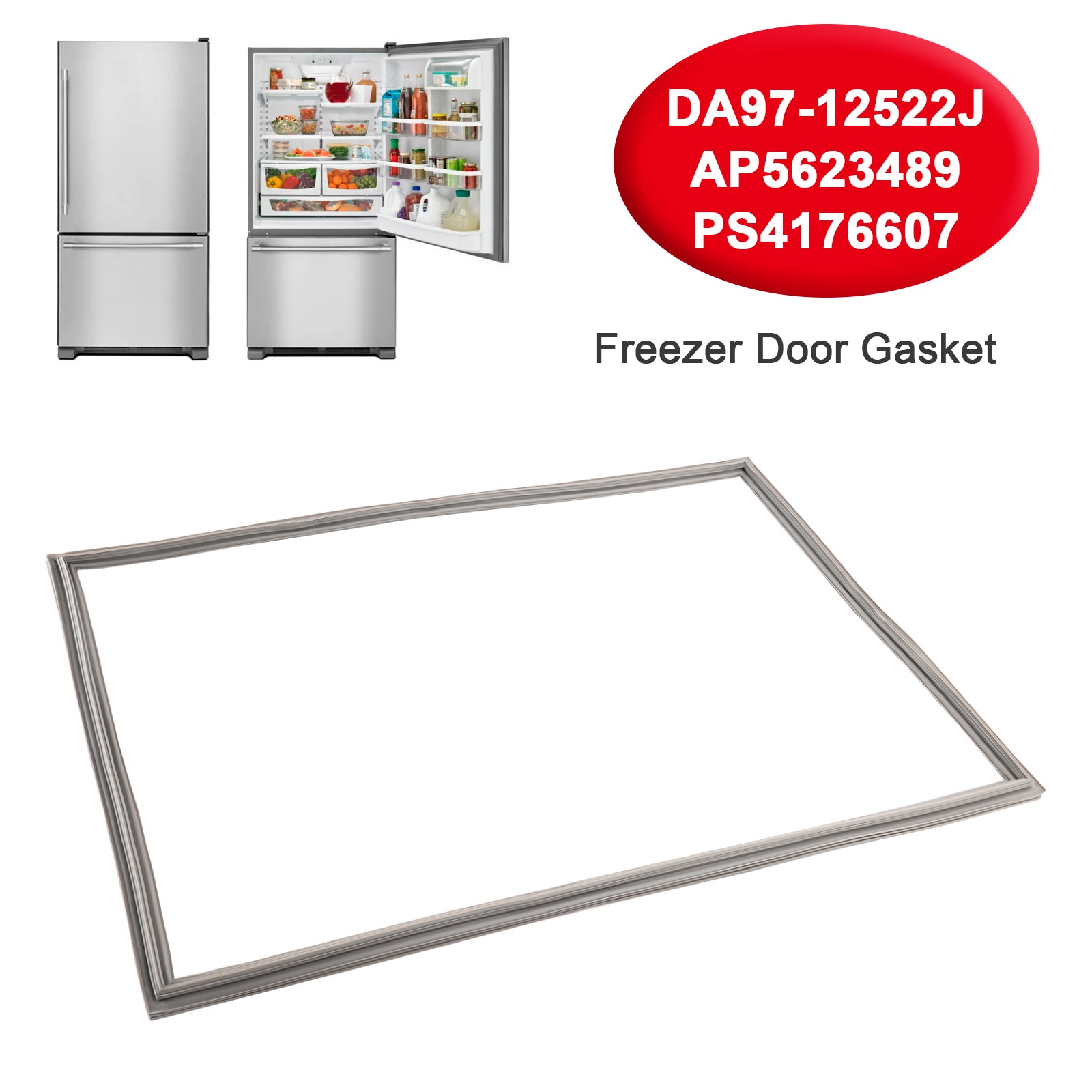 DA97-12522J Freezer Door Gasket for Samsung Refrigerator AP5623489 PS4176607