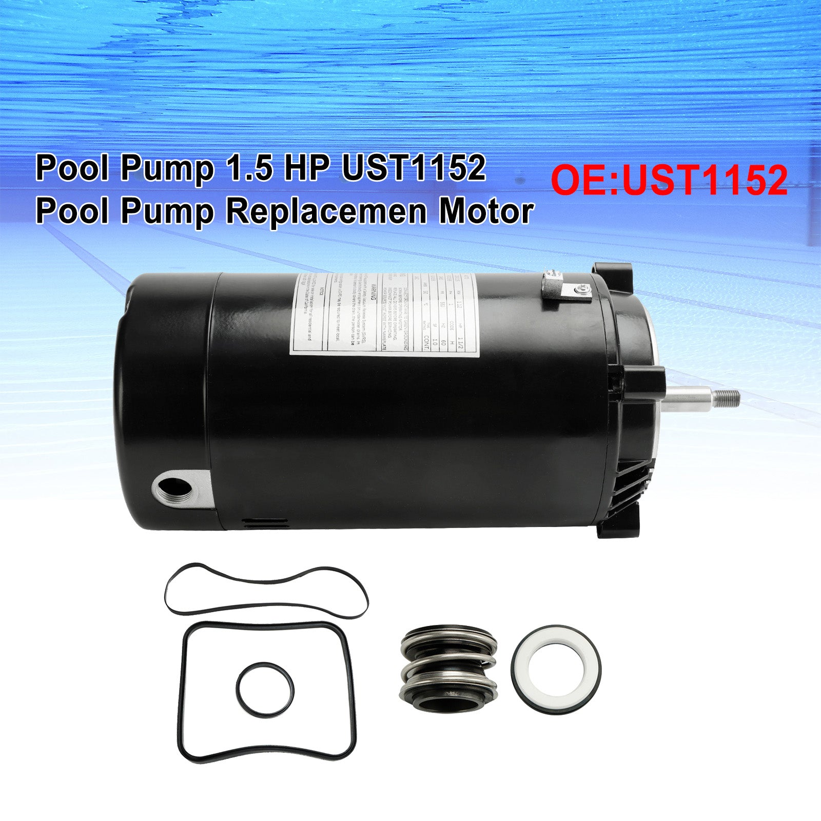 Bomba de piscina 1,5 HP UST1152 Motor de repuesto de bomba de piscina para HAYWARD SUPER PUMP