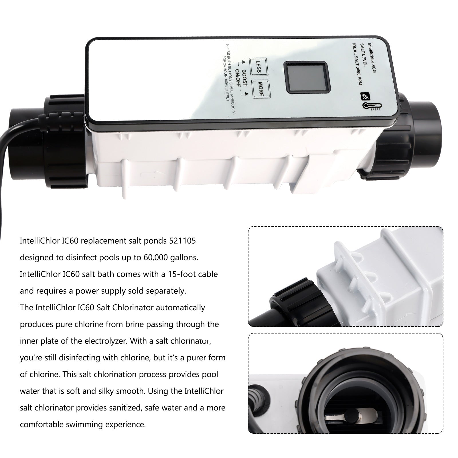 EC-521105 IC60 Salt Cell Chlorine Generator Replacement Salt Cell Systems