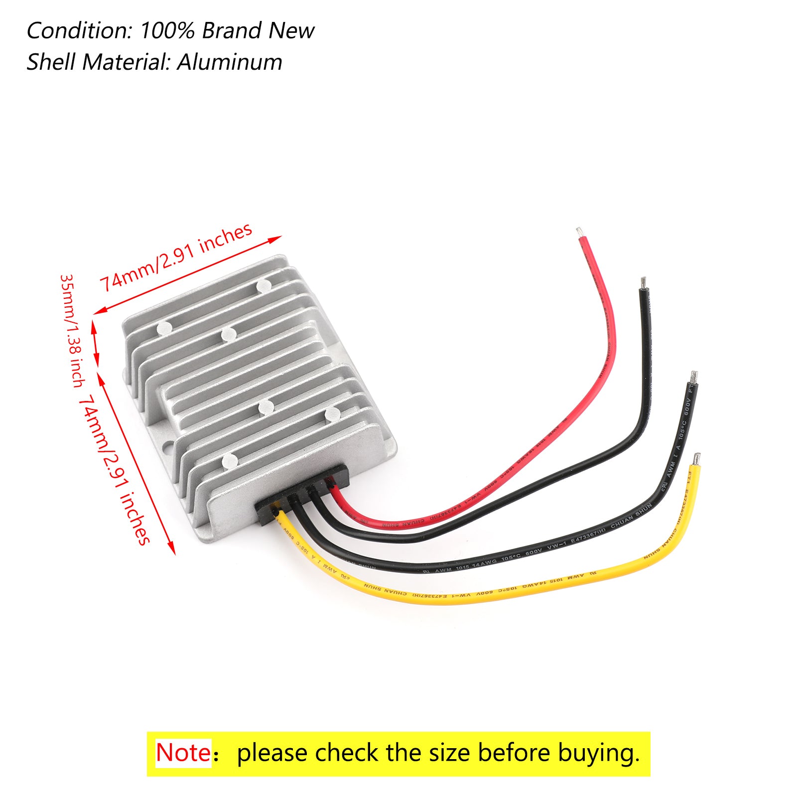 Waterproof DC/DC Converter Regulator 48V Step Down to 12V 240W 20A