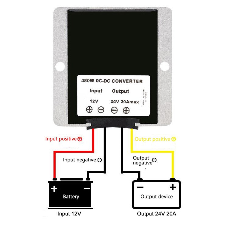 DC-DC 12V Step Up to 24V 20A 480W Car Power Supply Converter Regulator Waterproof