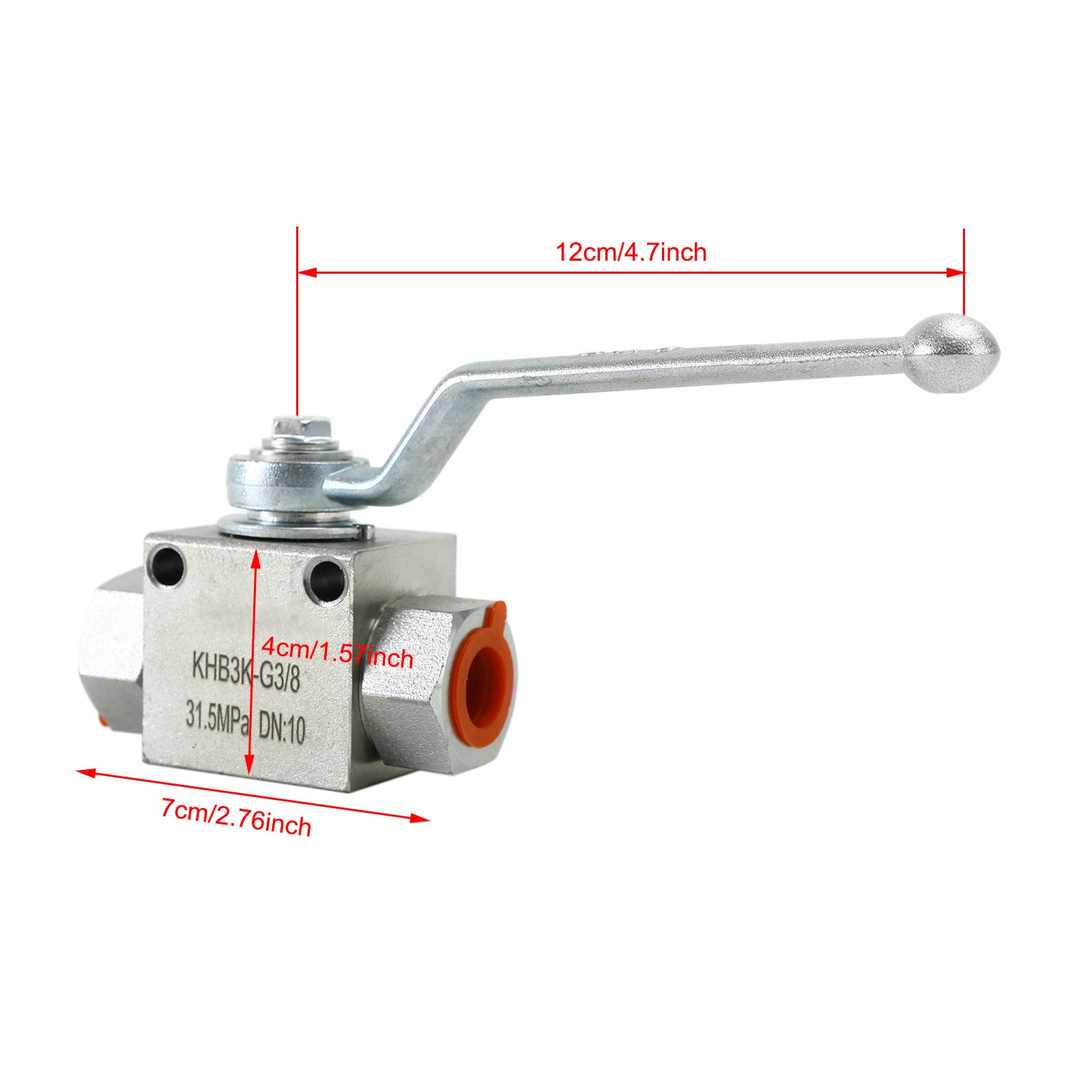 3 Way Hydraulic Ball Valve 1/4"/3/8"/1/2" NPT Female High Pressure Ball Valve