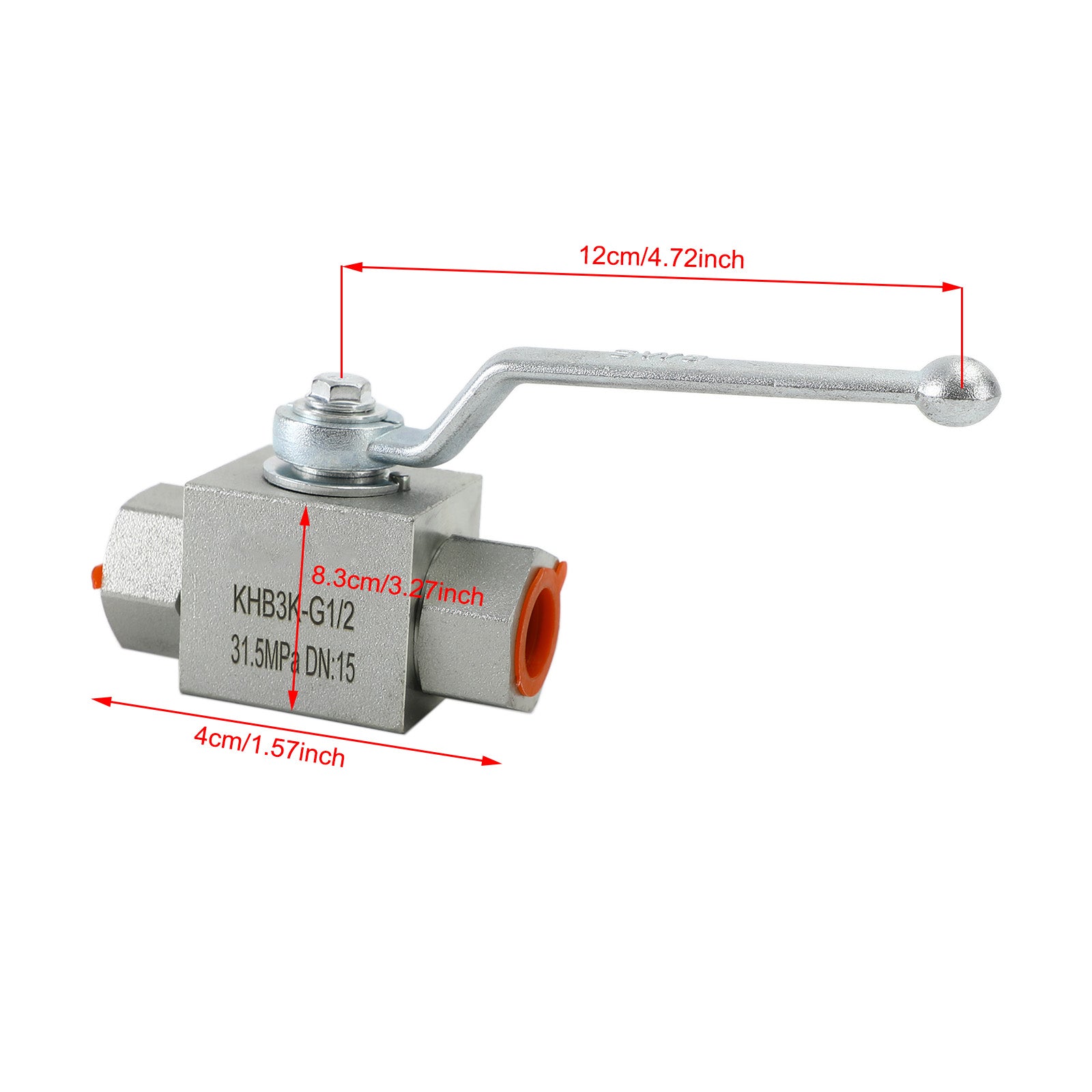 3 Way Hydraulic Ball Valve 1/4"/3/8"/1/2" NPT Female High Pressure Ball Valve