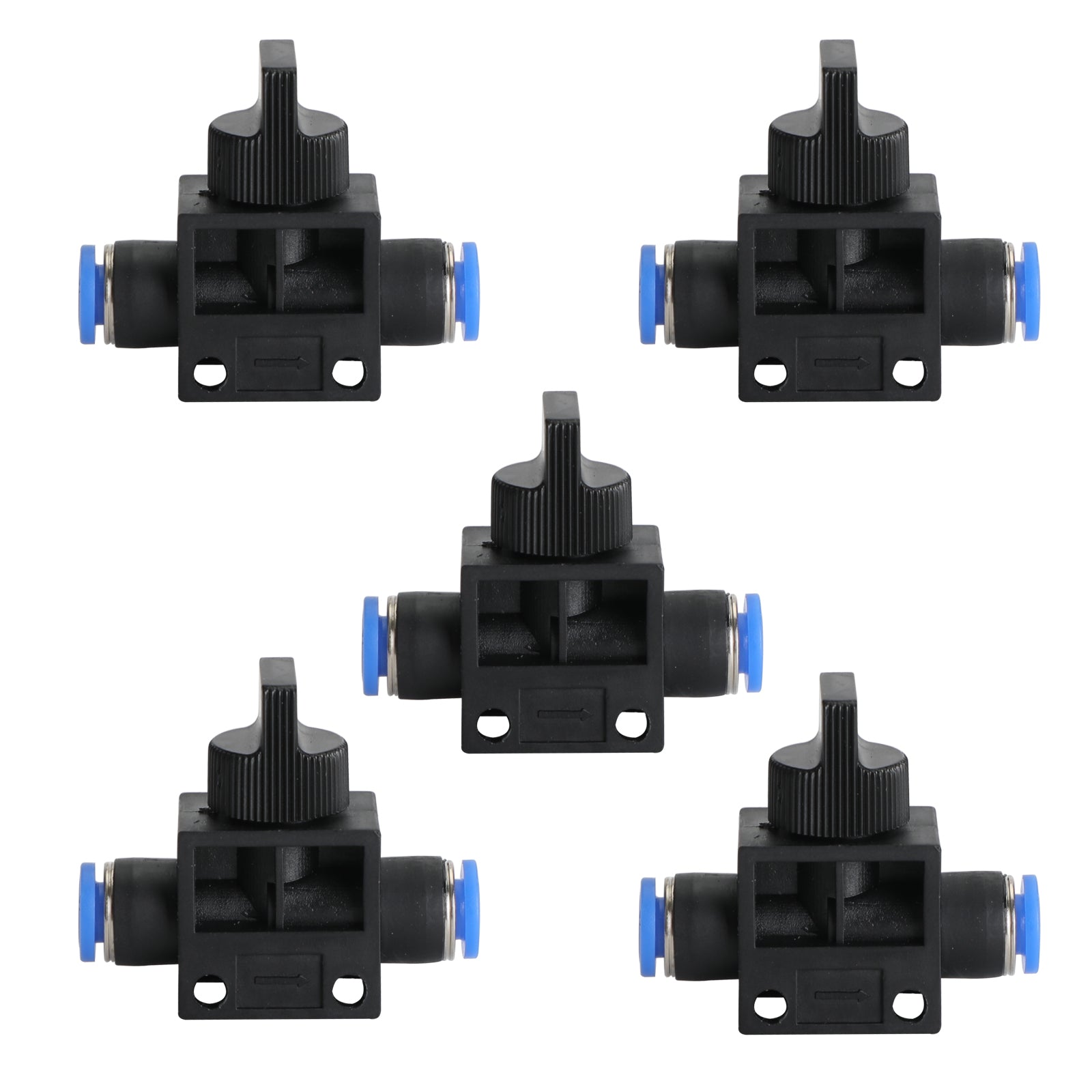 5Pcs HVFF6 T-Shaped 6Mm To 6Mm Tubing Connecter Pneumatic Flow Control Valve