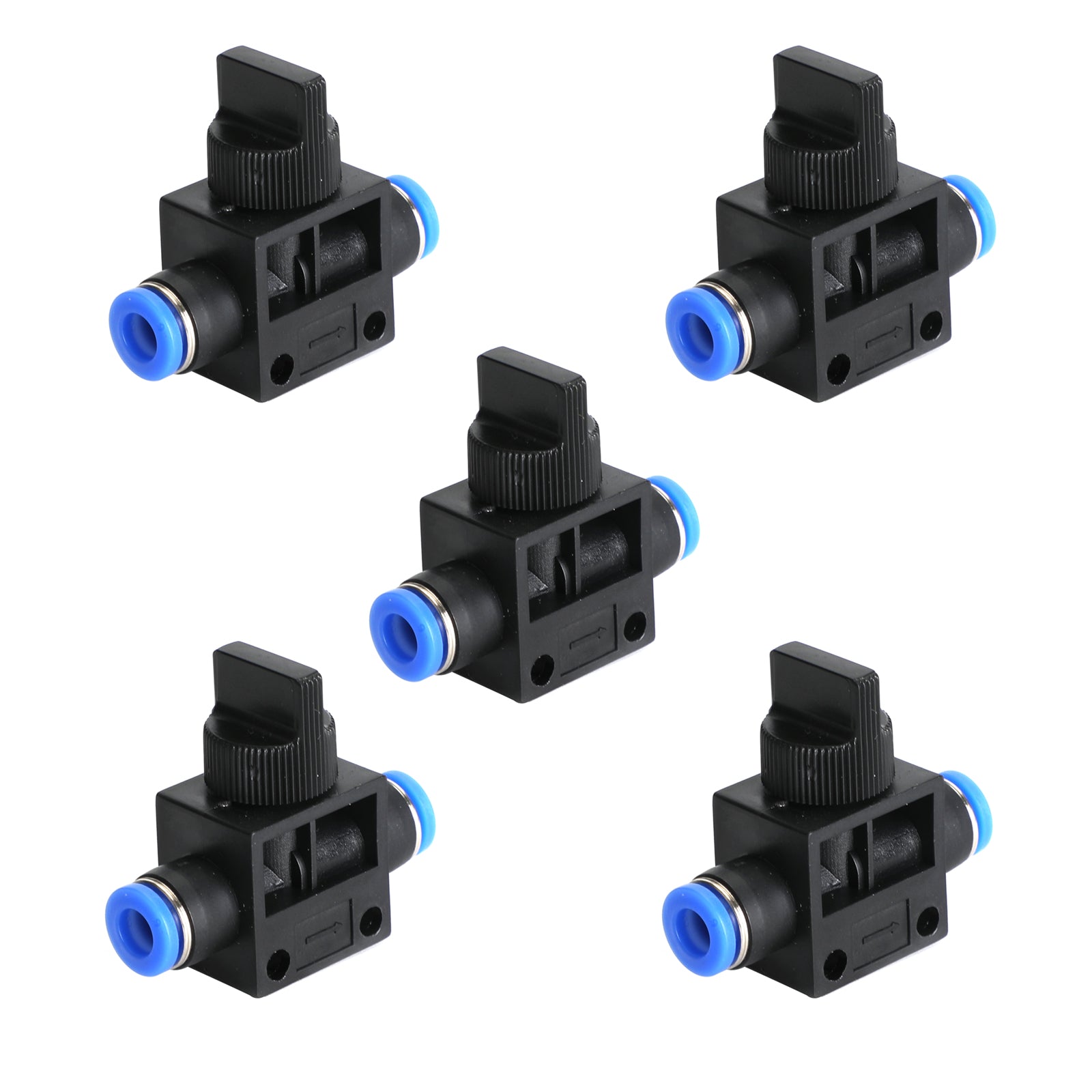 5Pcs HVFF6 T-Shaped 6Mm To 6Mm Tubing Connecter Pneumatic Flow Control Valve