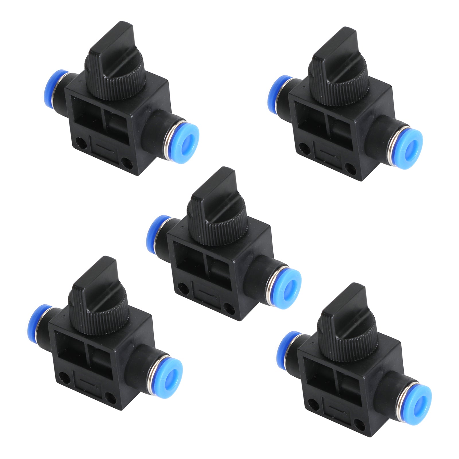 5Pcs HVFF6 T-Shaped 6Mm To 6Mm Tubing Connecter Pneumatic Flow Control Valve