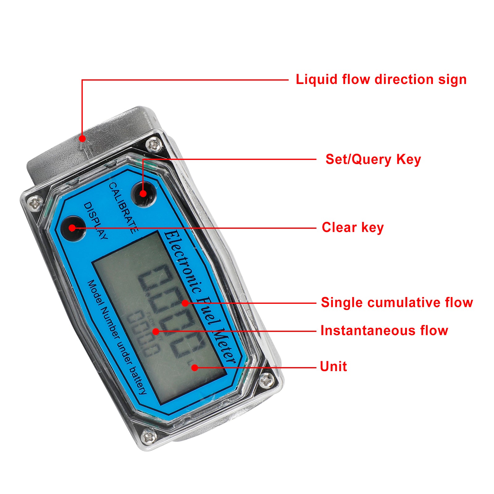 Turbine Digital Diesel Fuel Flow Meter Oval Gear Flow Gauge BSPT/NPT