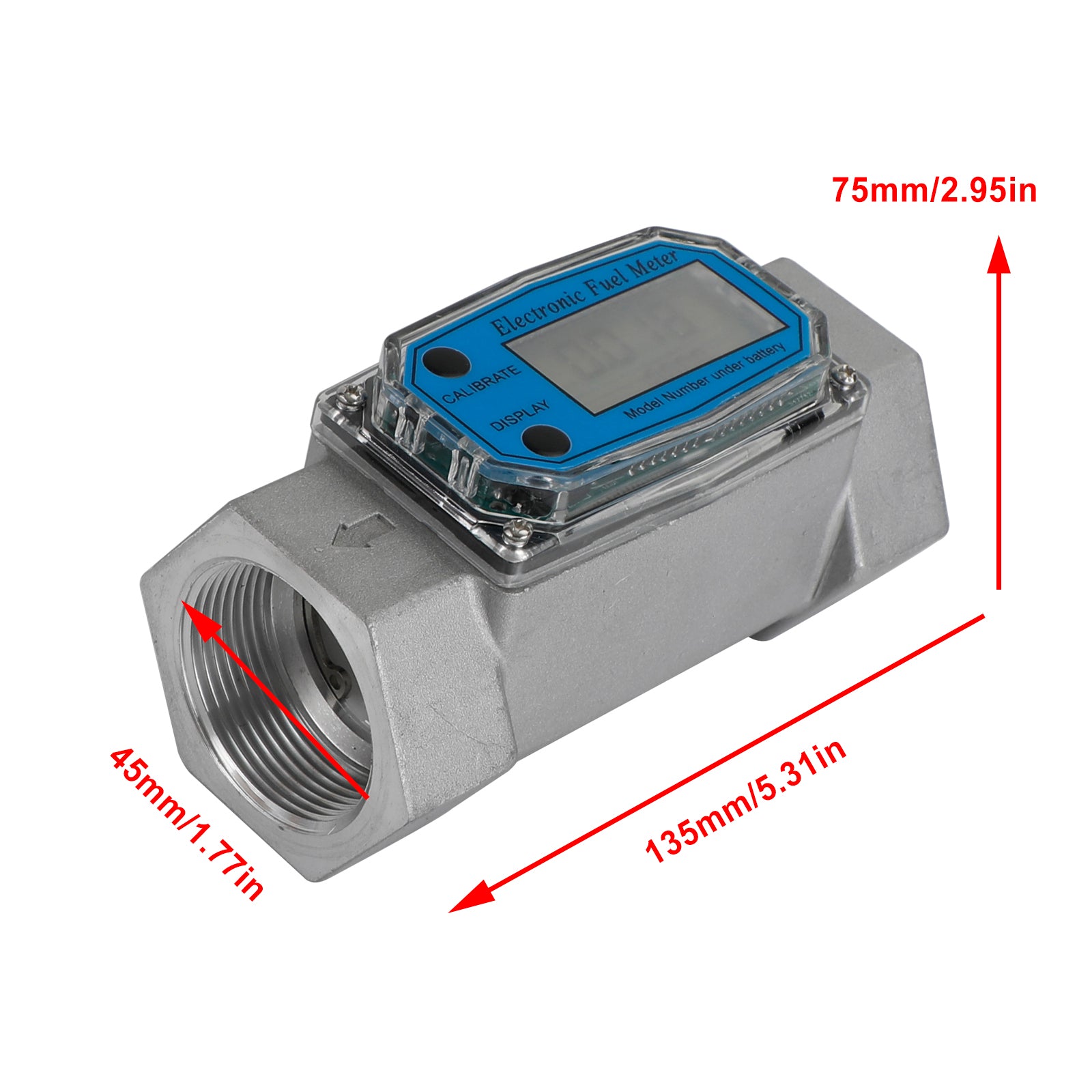 Turbine Digital Diesel Fuel Flow Meter Oval Gear Flow Gauge BSPT/NPT