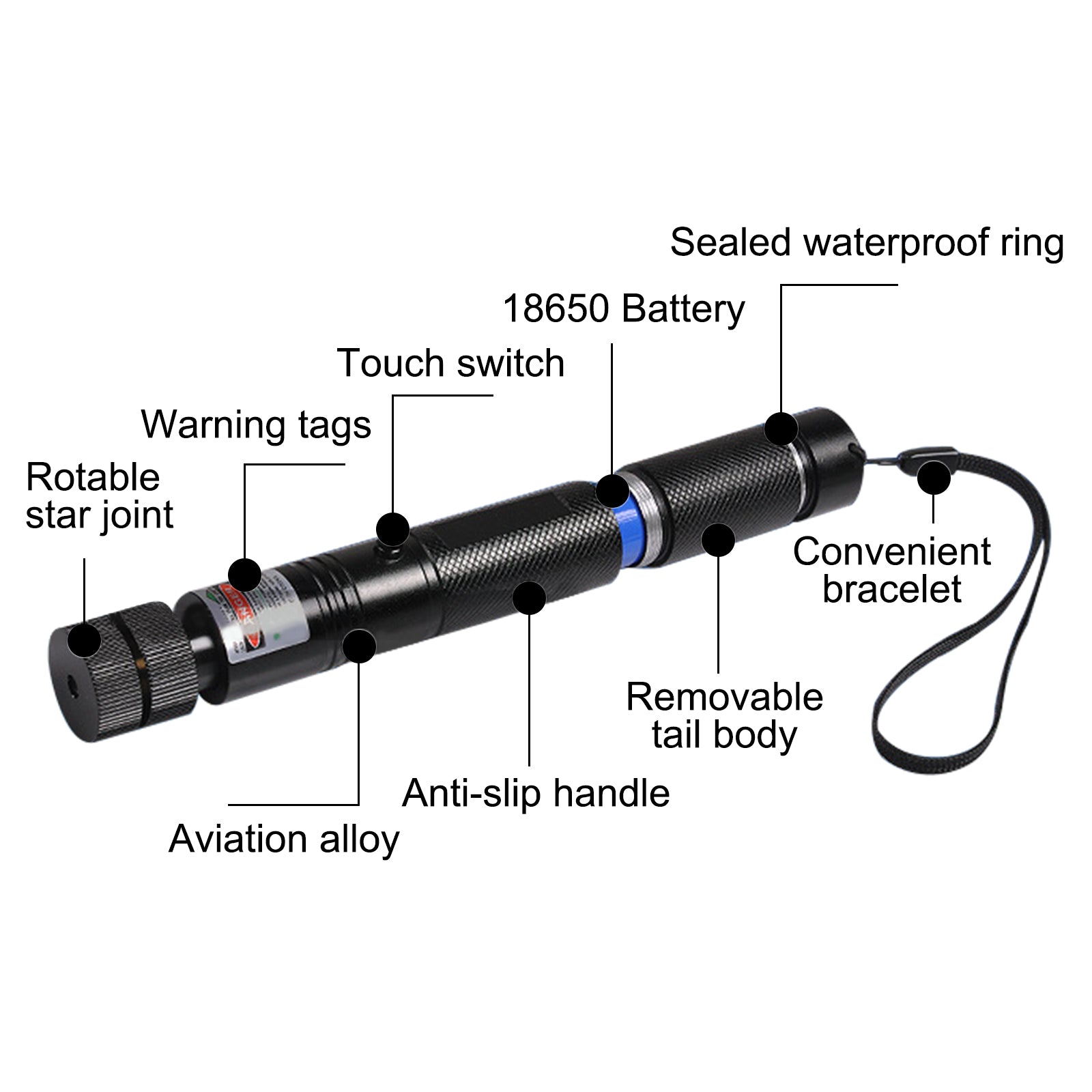 650nm Red Laser Pointer Pen Visible Beam Light Lazer + 18650 + Charger
