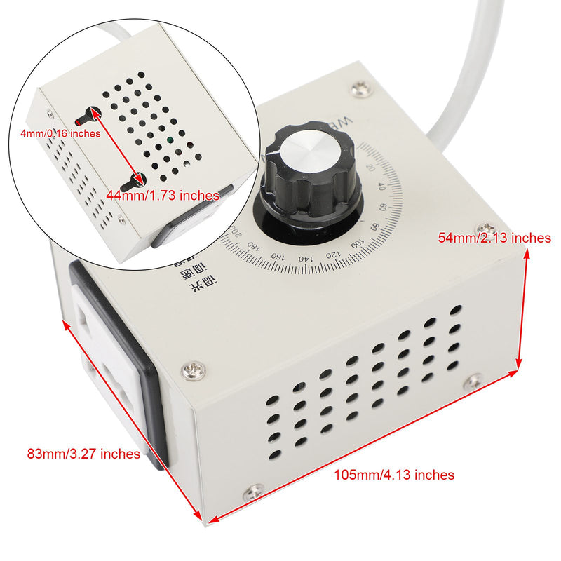 Controlador de voltaje Variable de 4000W CA 220V para atenuador de Motor de velocidad del ventilador enchufe AU