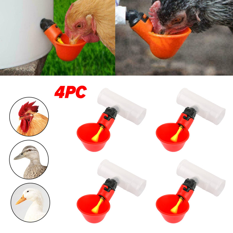 4PCS Vasos para beber agua Bebedero para pollos Bebederos automáticos para aves CA Market