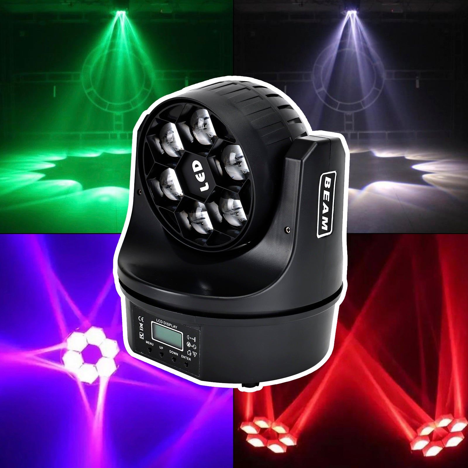 6*15W Bee Eyes LED RGBW Beam Moving Head Disco DJ Party Effect Stage Light