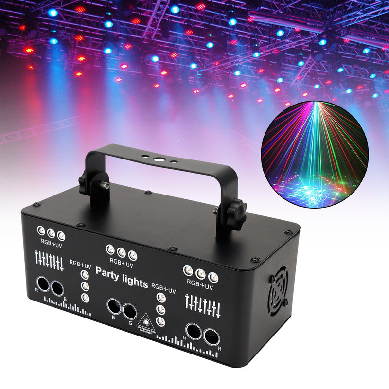21 Eye LED Stage Laser Light DMX RGB Strobe Projector DJ Disco Party Lamp