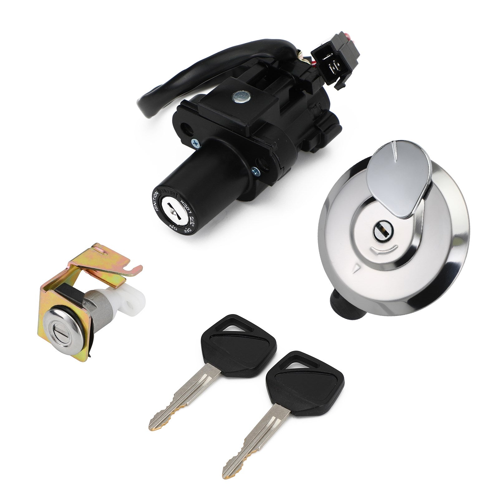 Ignition Switch Fuel Gas Cap Seat Lock Set Keys For 2001-2006 Honda XL125V Varadero Generic