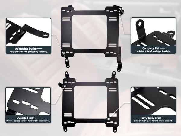 2003-2006 Infiniti G35 2X Low Profile Bracket Rail Seat Brackets Adapter