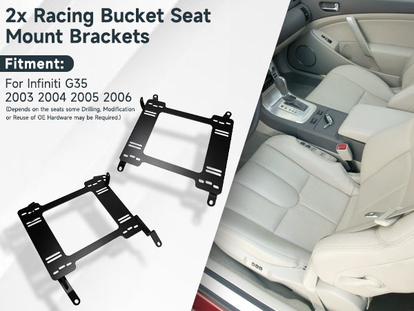 2003-2006 Infiniti G35 2X Low Profile Bracket Rail Seat Brackets Adapter
