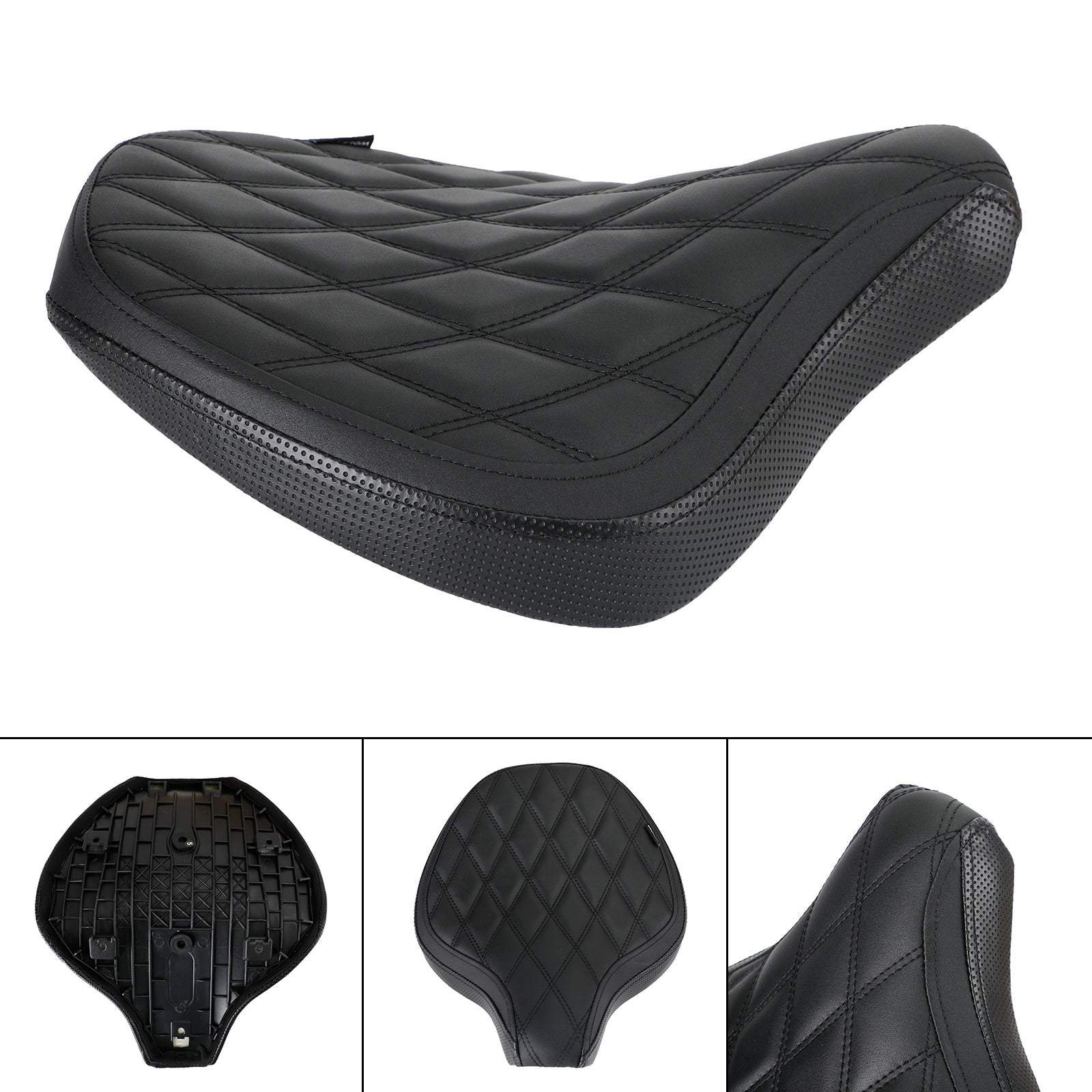 Front Driver Seat Raider Cushion Pu Diamond Black For Tr Bobber 17-22 2020 2021