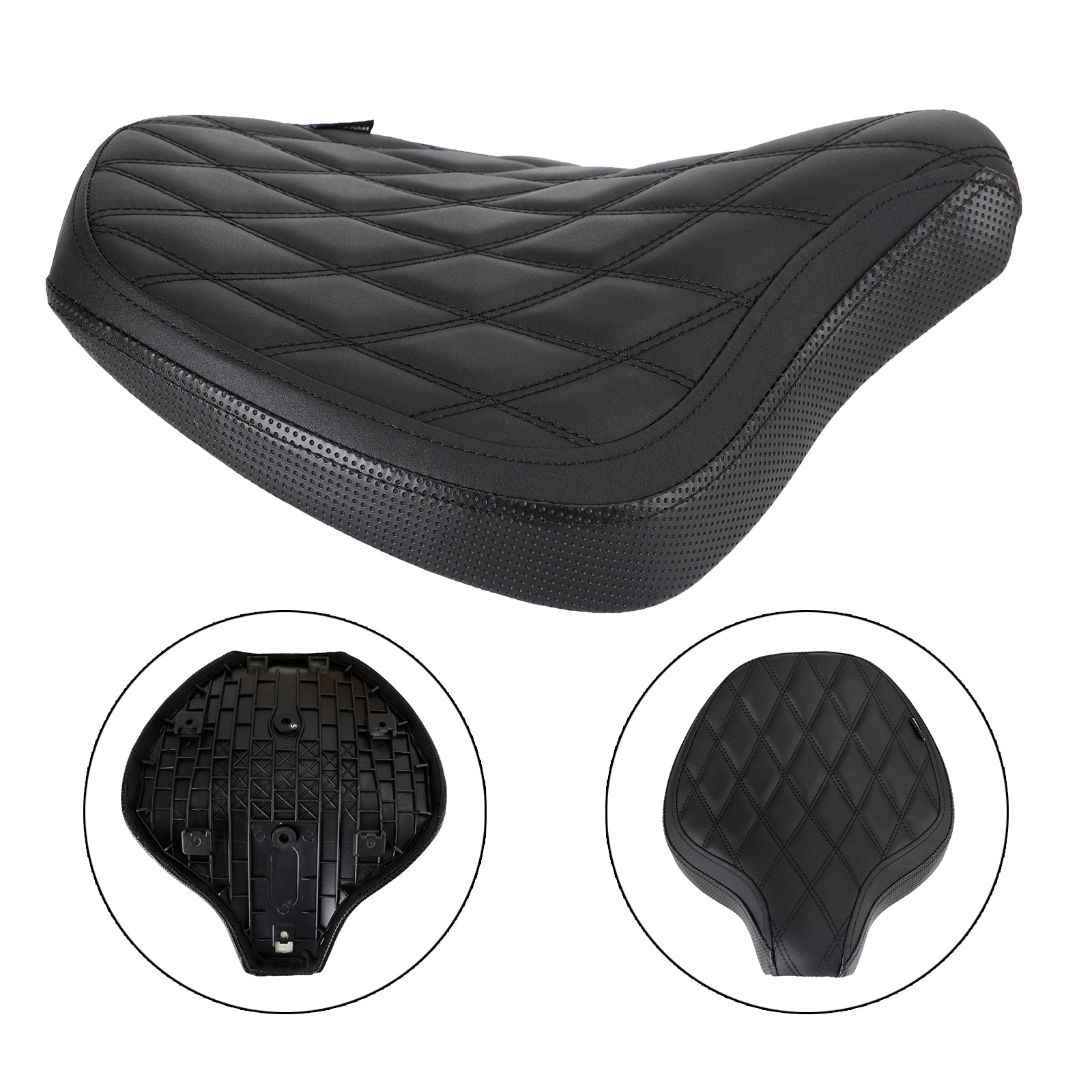 Front Driver Seat Raider Cushion Pu Diamond Black For Tr Bobber 17-22 2020 2021