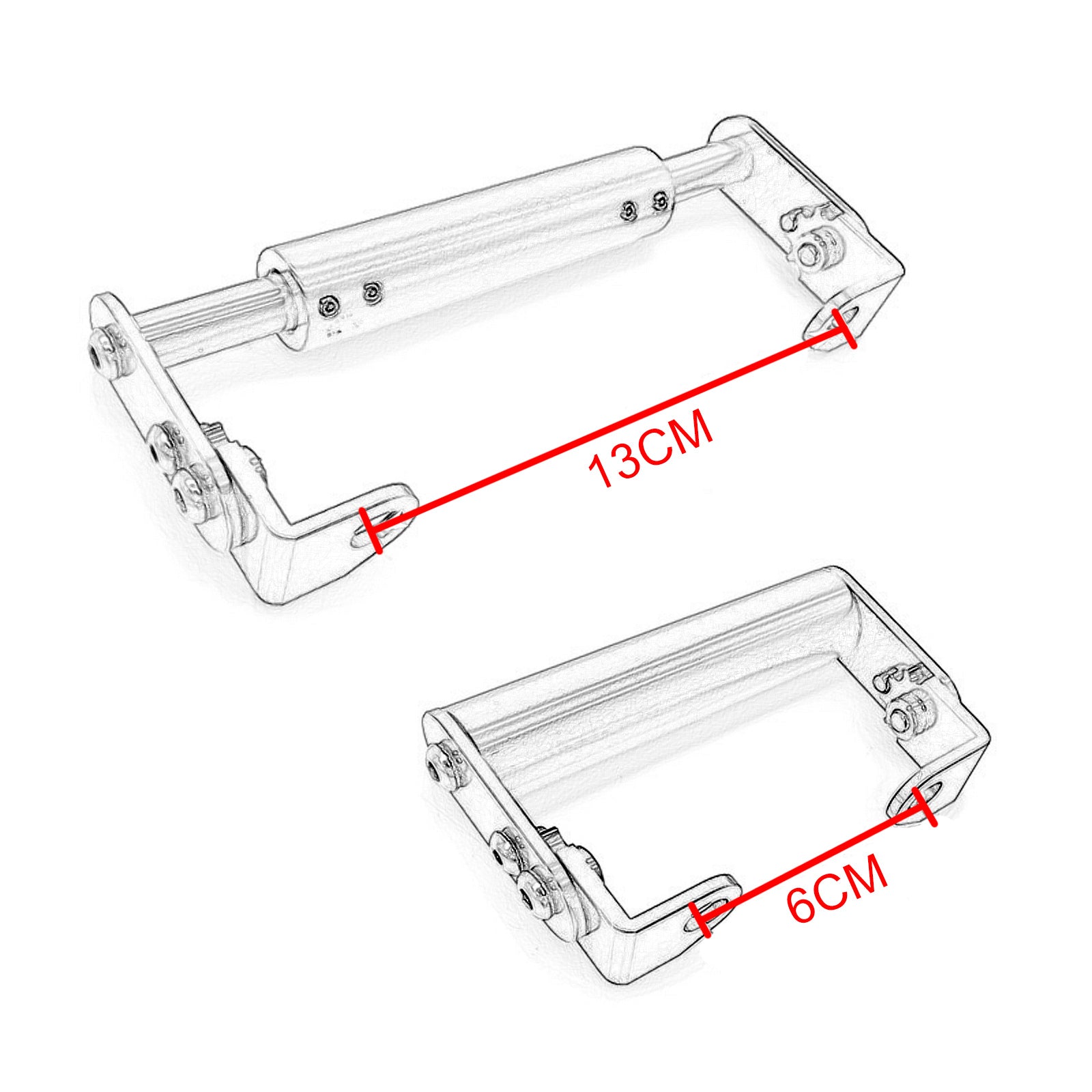 Soporte de navegación para teléfono, soporte de extensión Gps de 22Mm para motocicleta, color rojo