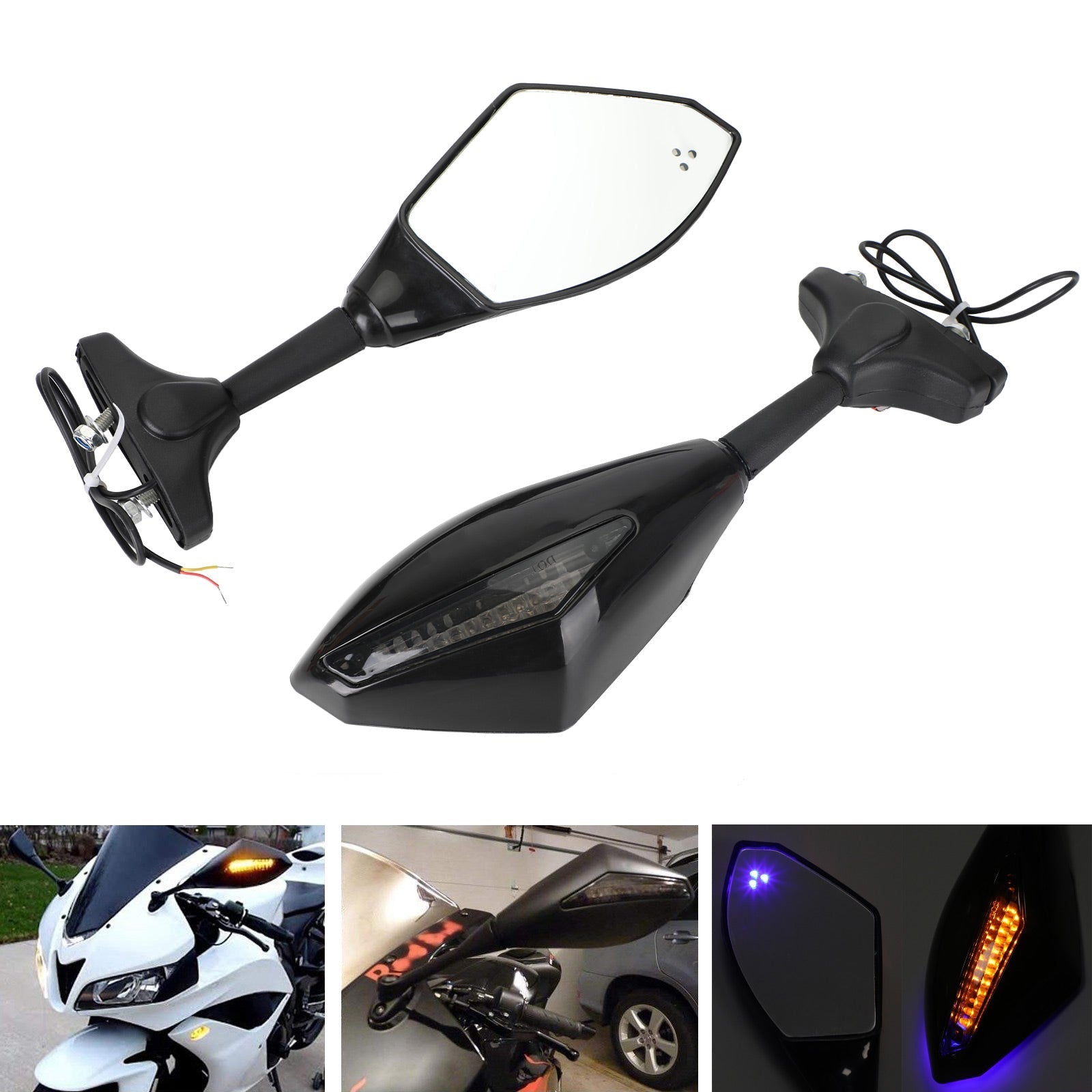 Espejos Led Para Yamaha Yzf R6 R6s Fz1 Fz6 Fazer 1 Par