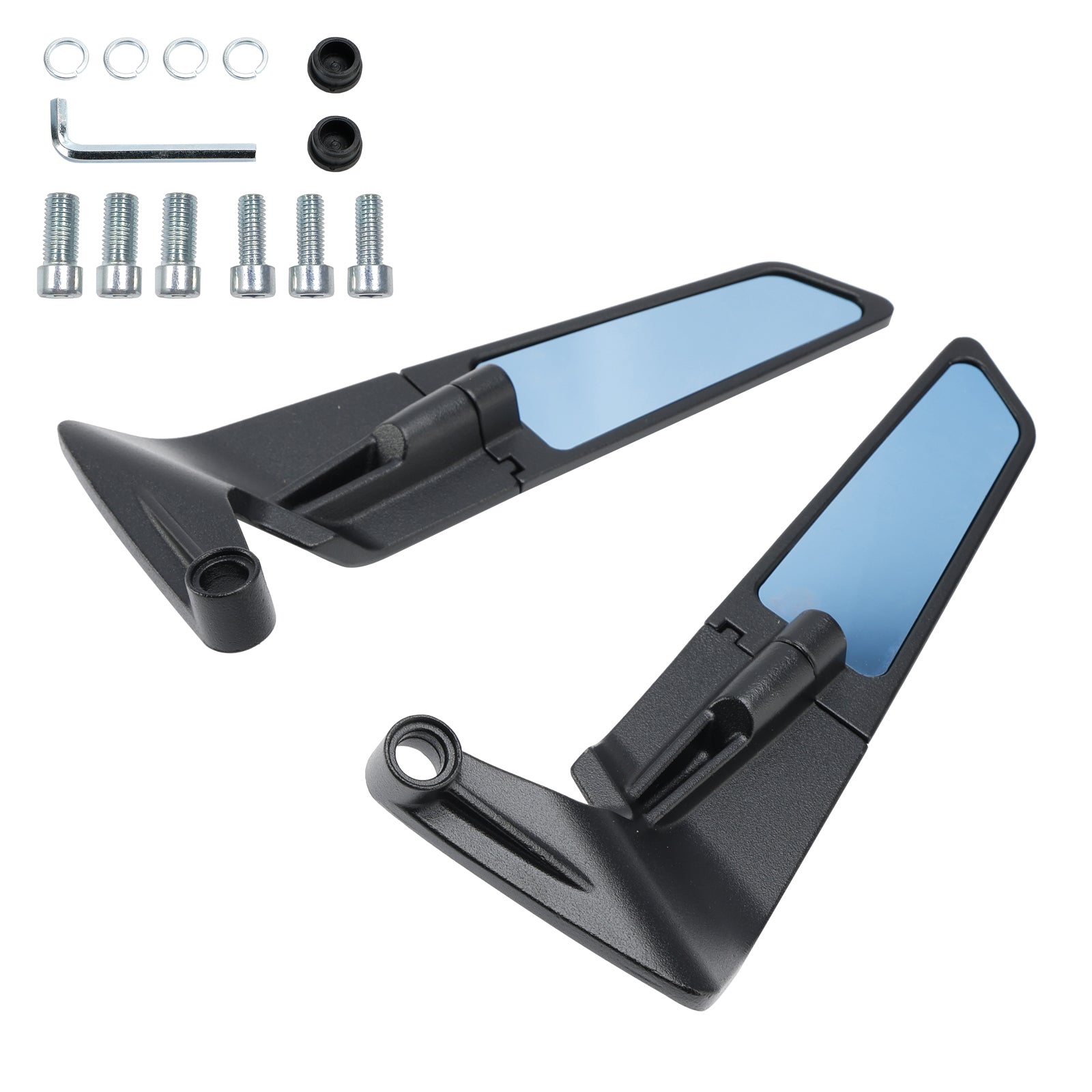 Swivel Wing Fin Rearview Mirrors For Suzuki SV 650 GSX-S 750 950 1000 2017-2023