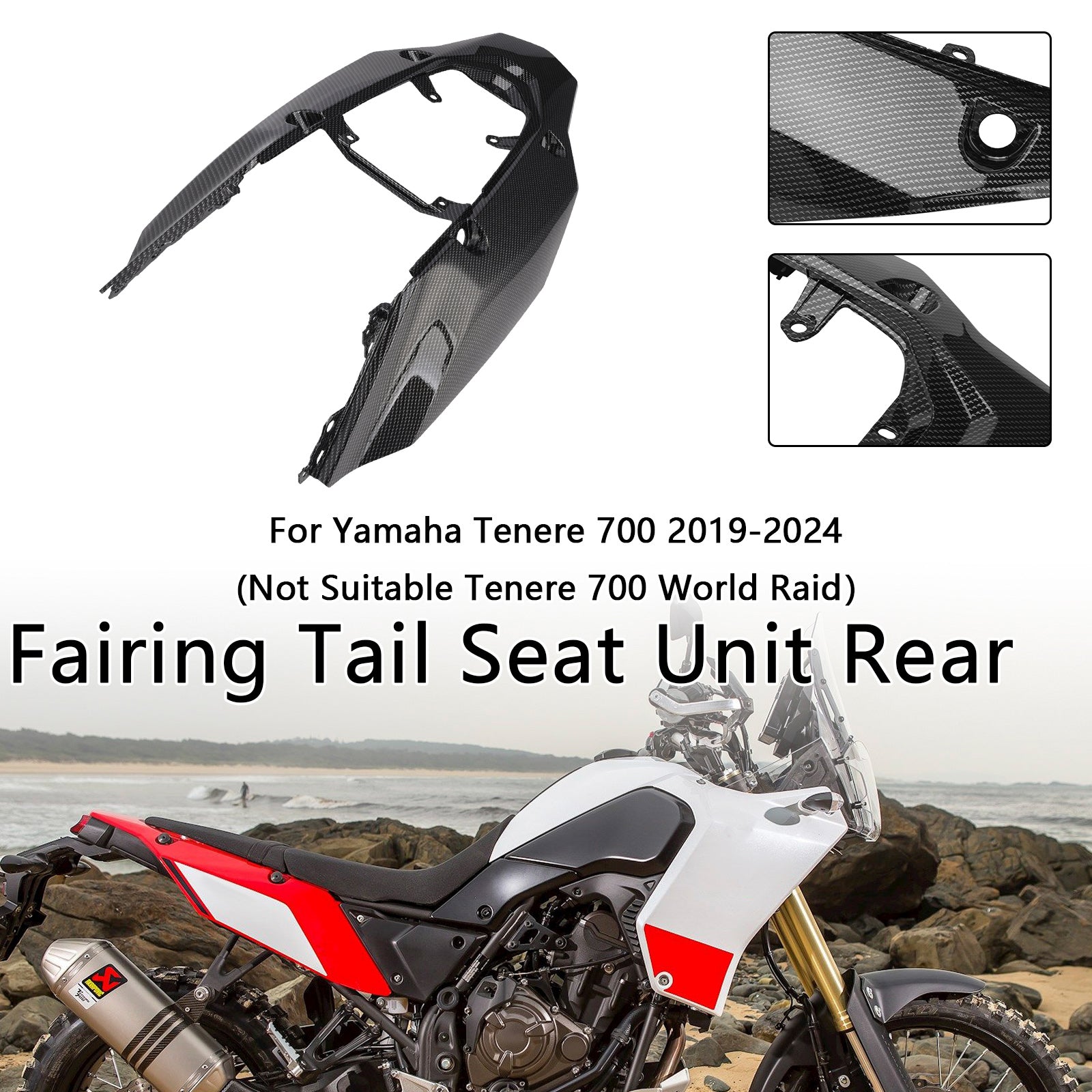 Fairing Tail Seat Unit Rear For 2019-2024 Yamaha Tenere 700 (Not Suitable Tenere 700 World Raid）