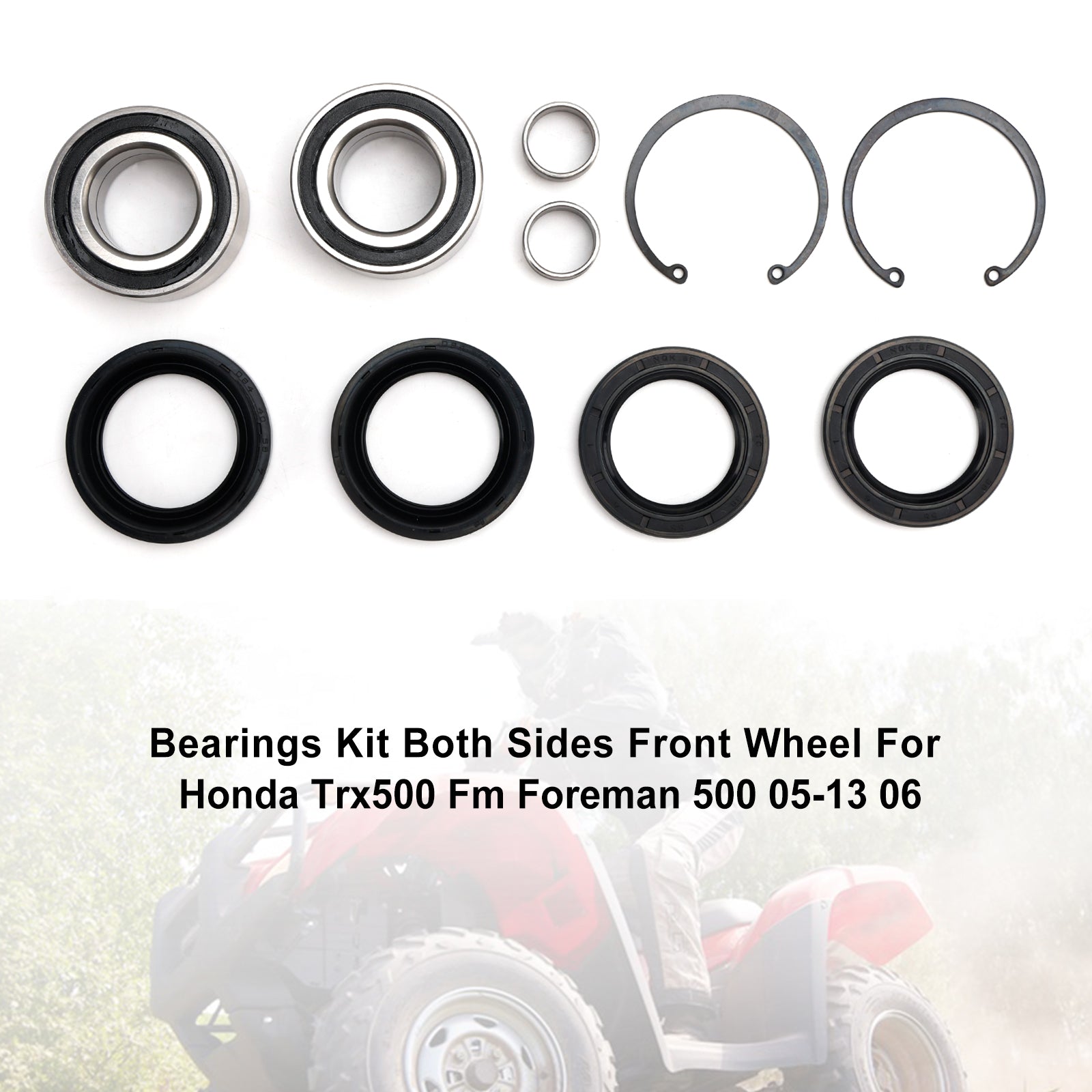 05-13 Honda Trx500 Fm Foreman 500 06 Bearings Kit Both Sides Front Wheel
