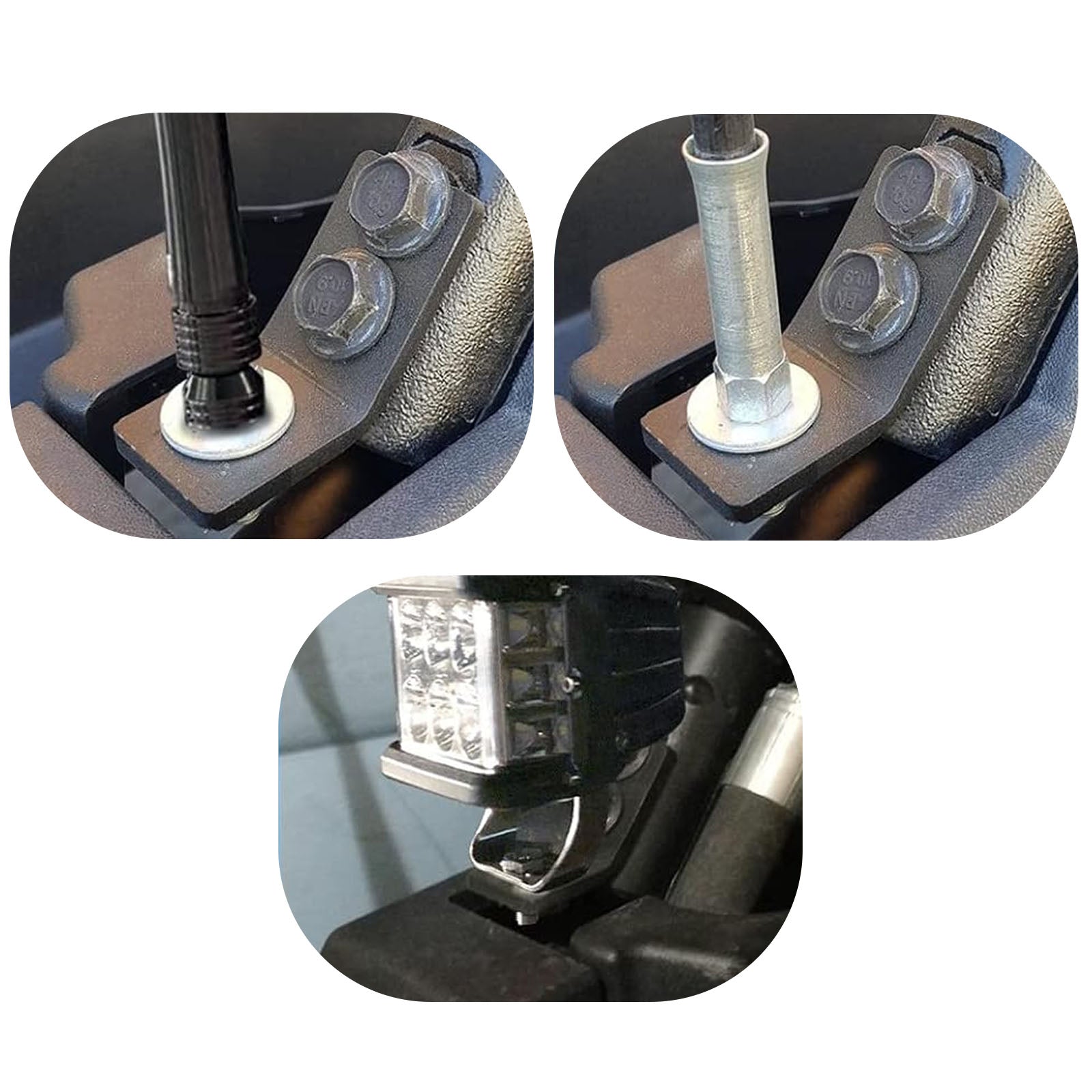 Rear Backup LED Whip Flag Light Pod Mount Brackets For Polaris RZR XP 1000 900