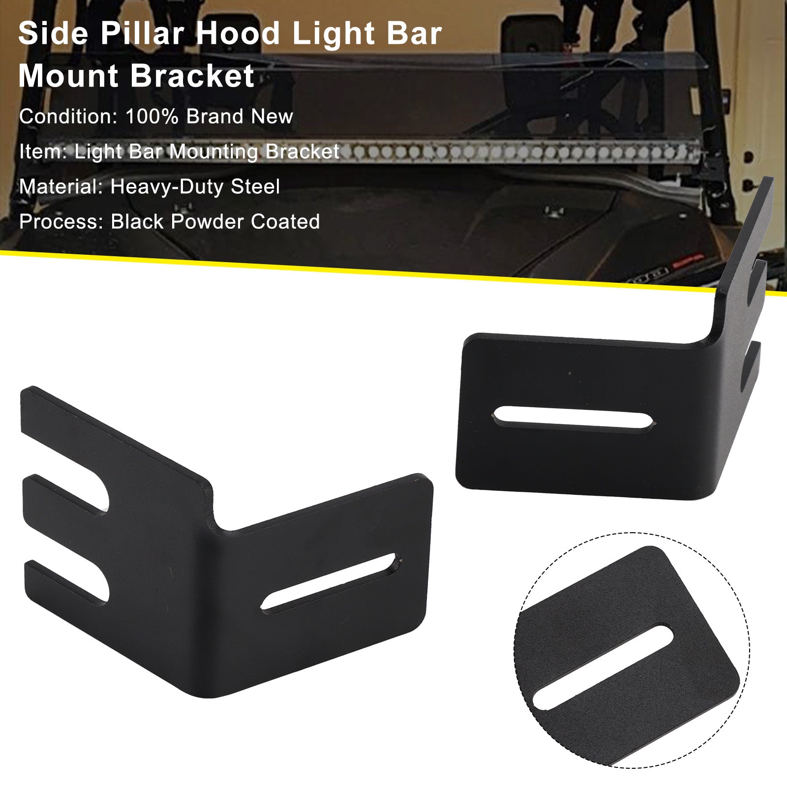 2014+ Honda Pioneer 700 1000 Side Pillar Hood Light Bar Mount Bracket