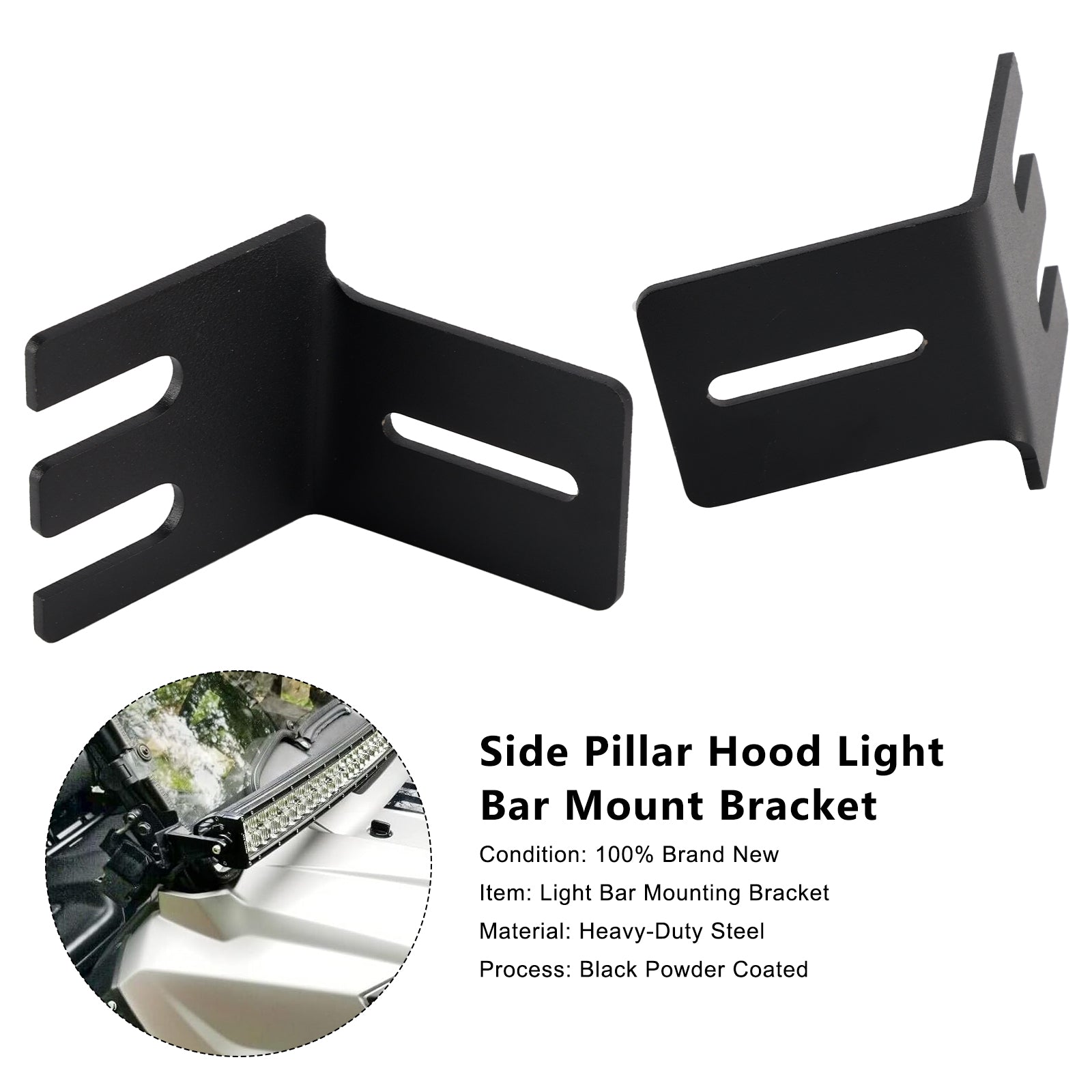 2014+ Honda Pioneer 700 1000 Side Pillar Hood Light Bar Mount Bracket